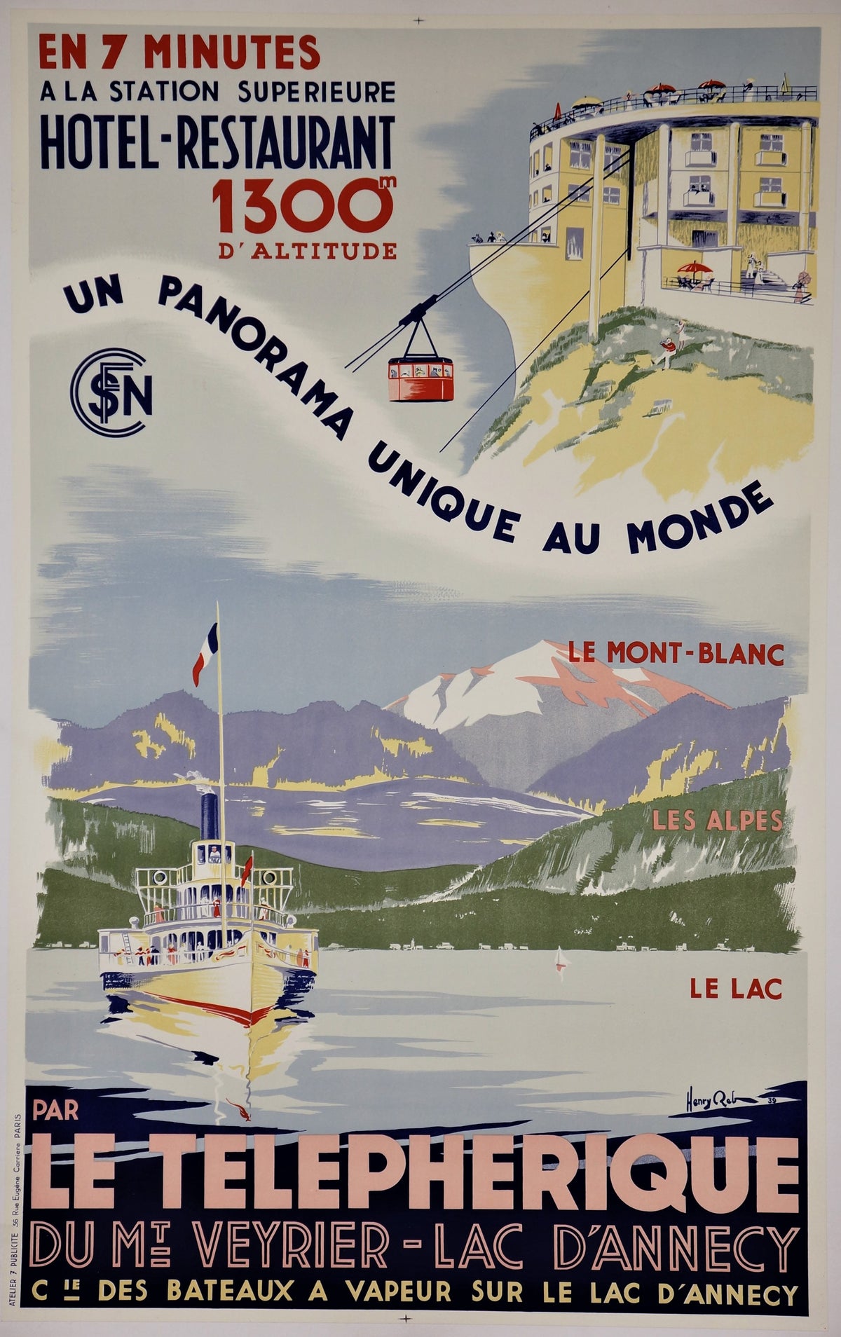 Le Telepherique - Authentic Vintage Poster