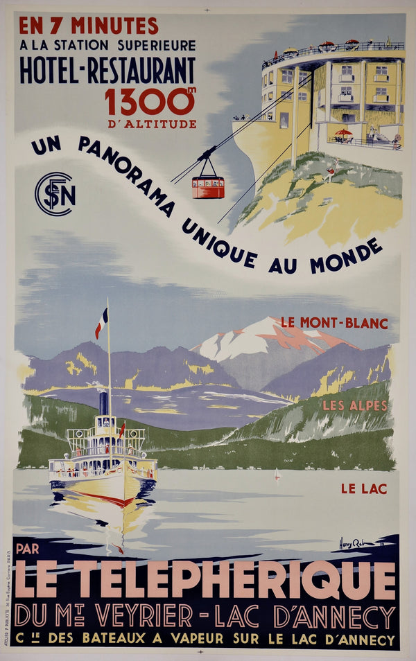 Le Telepherique - Authentic Vintage Poster
