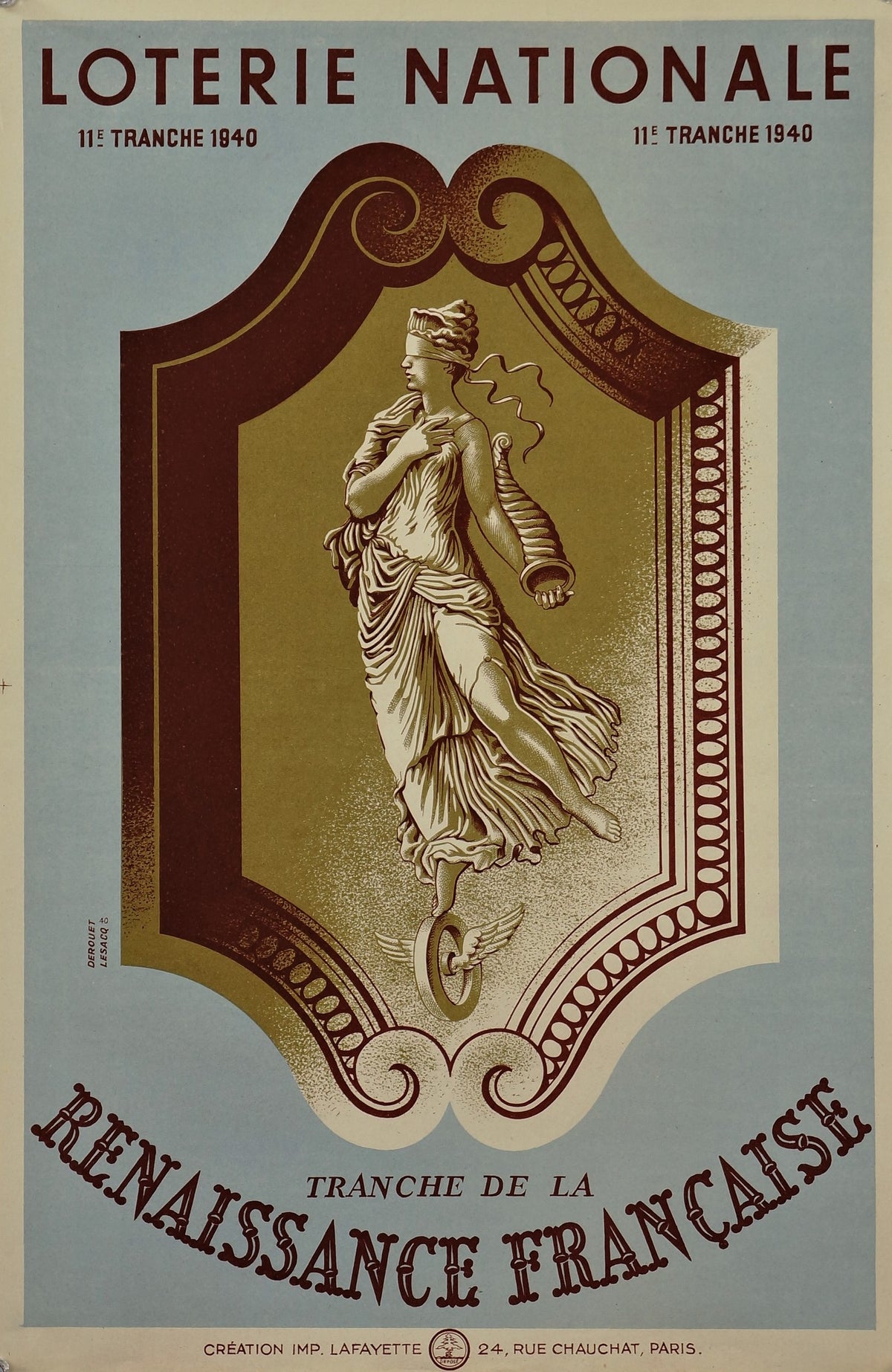 Loterie Nationale - Renaissance Francaise - Authentic Vintage Poster