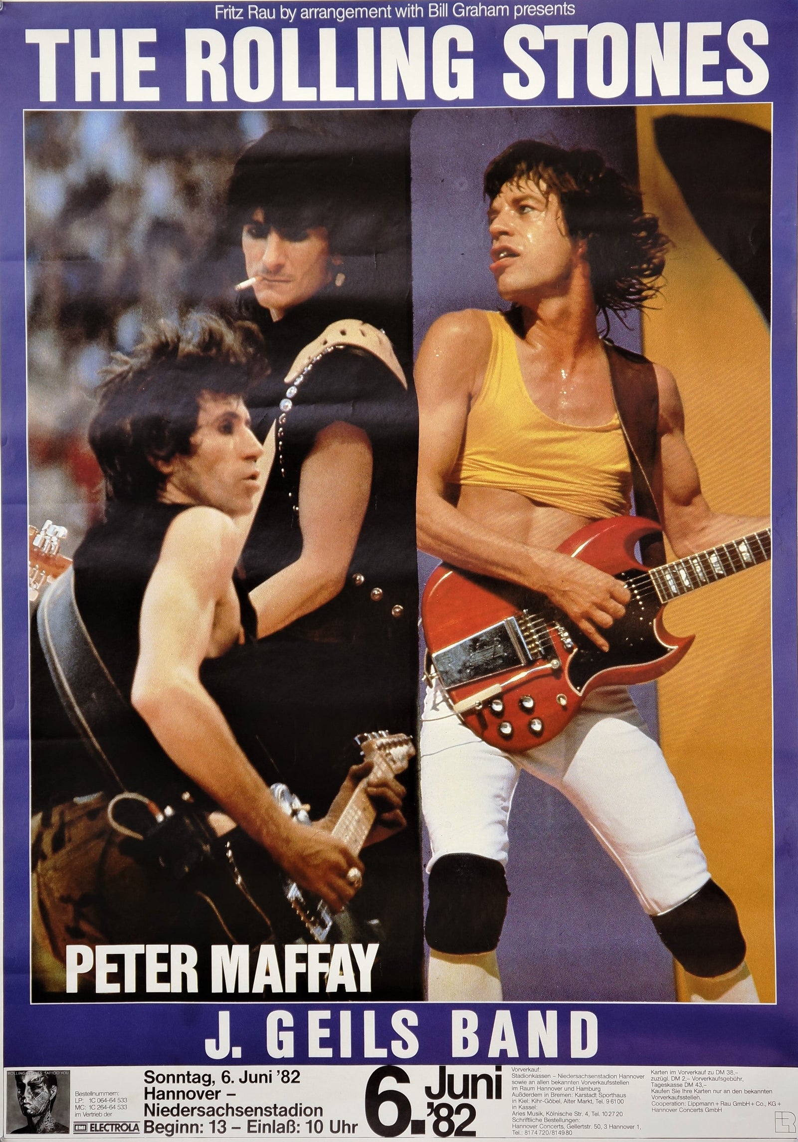 Rolling Stones Hannover, Germany - Authentic Vintage Poster