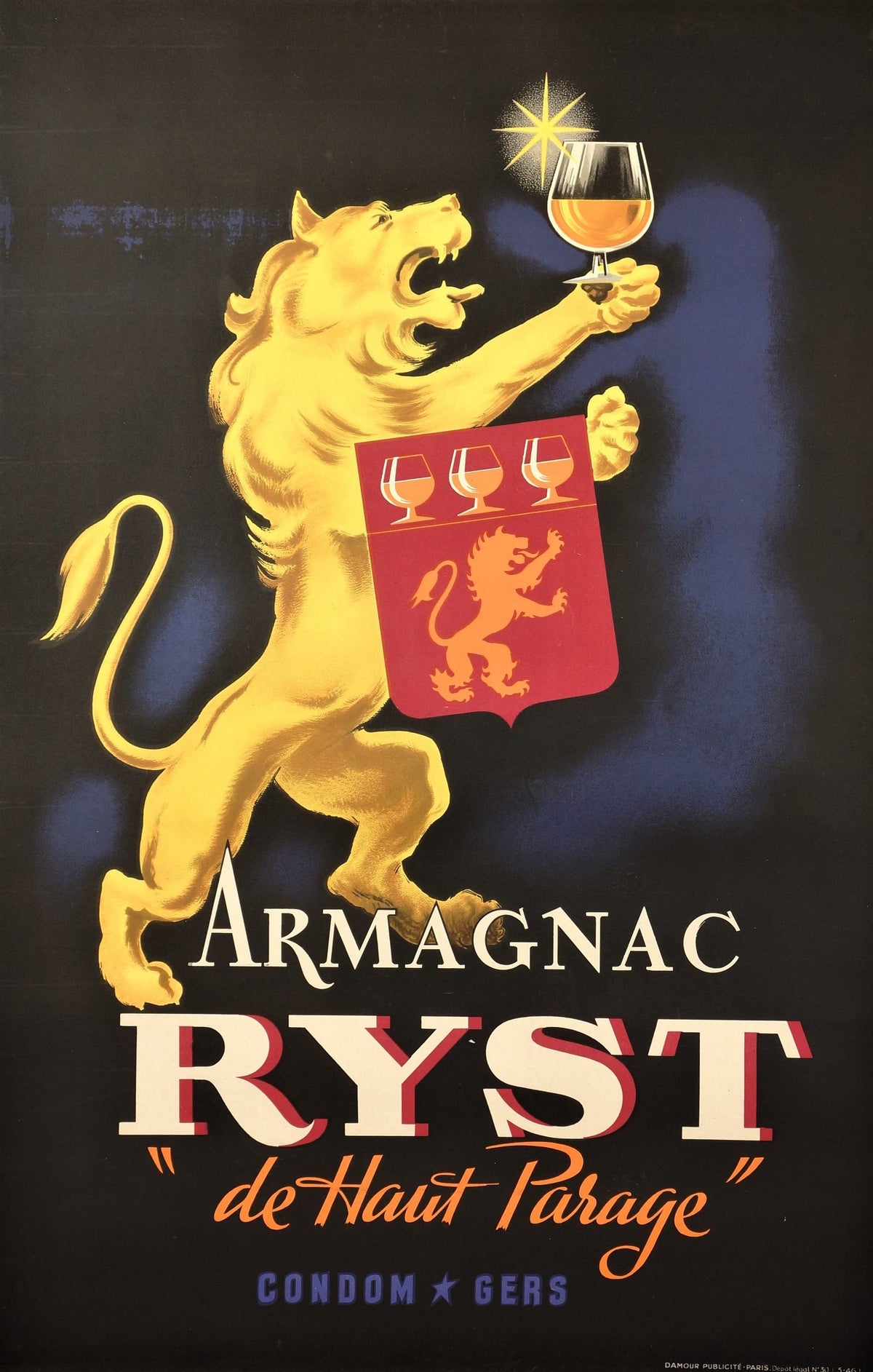 Armagnac Ryst - Authentic Vintage Poster