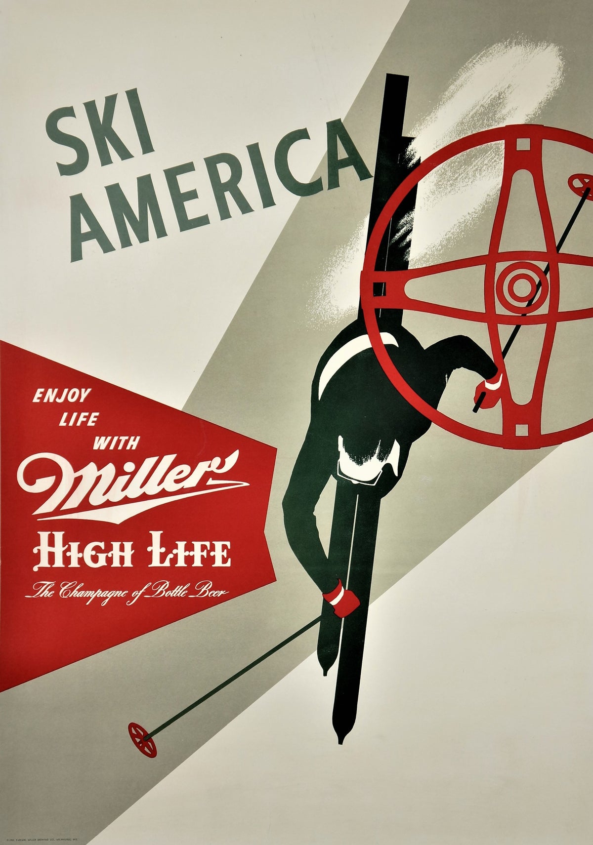 Ski America, Miller High Life - Authentic Vintage Poster