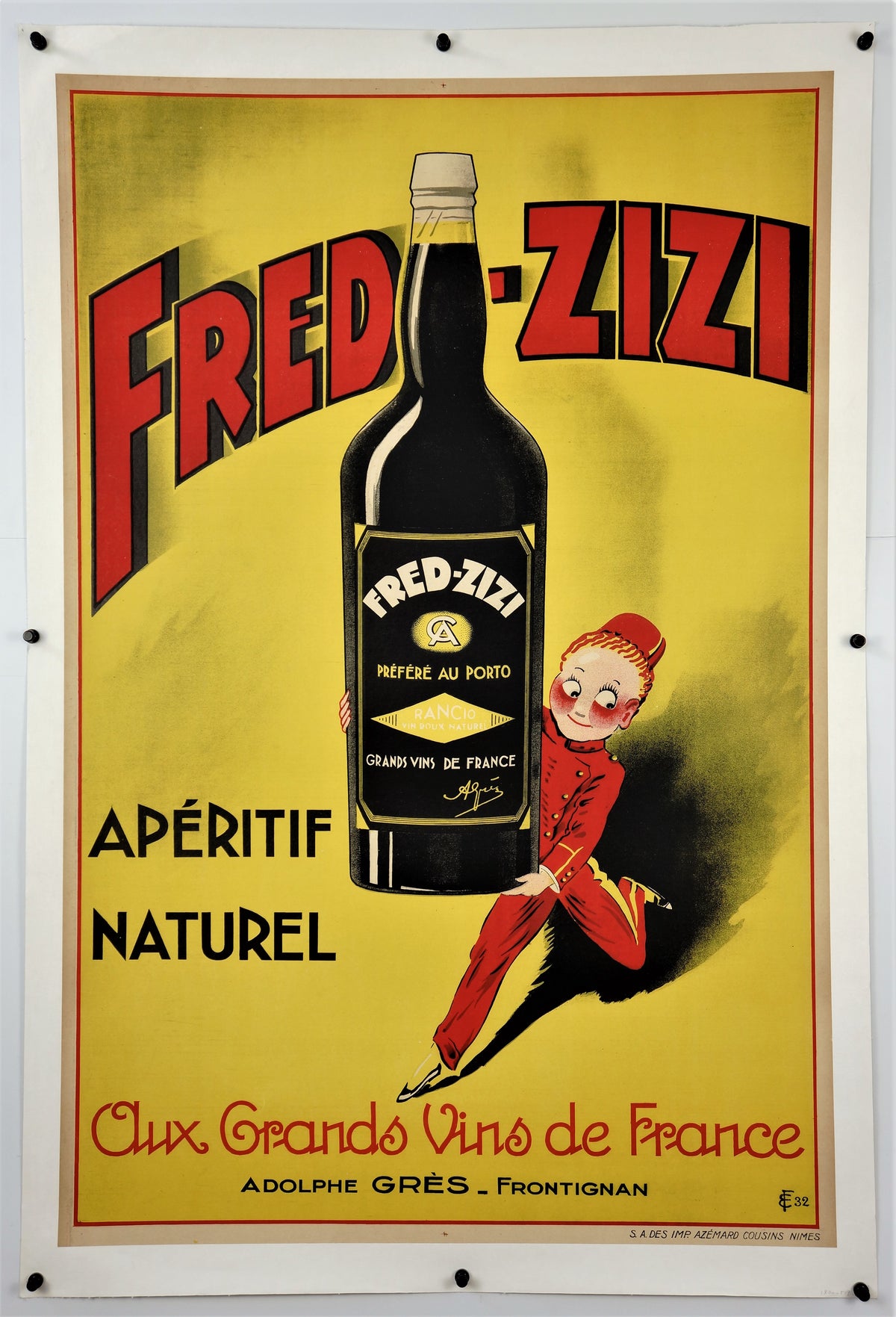 Fred-Zizi Aperitif Naturel (1932) - Authentic Vintage Poster