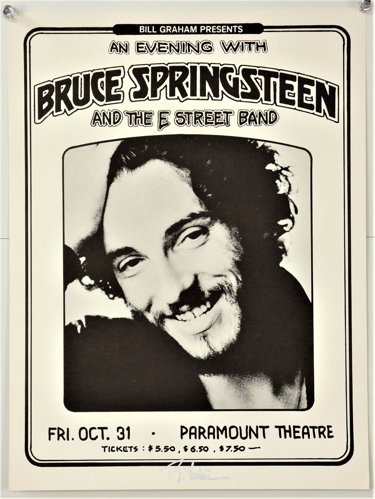 Bruce Springsteen at the Paramount Theatre - Authentic Vintage Poster