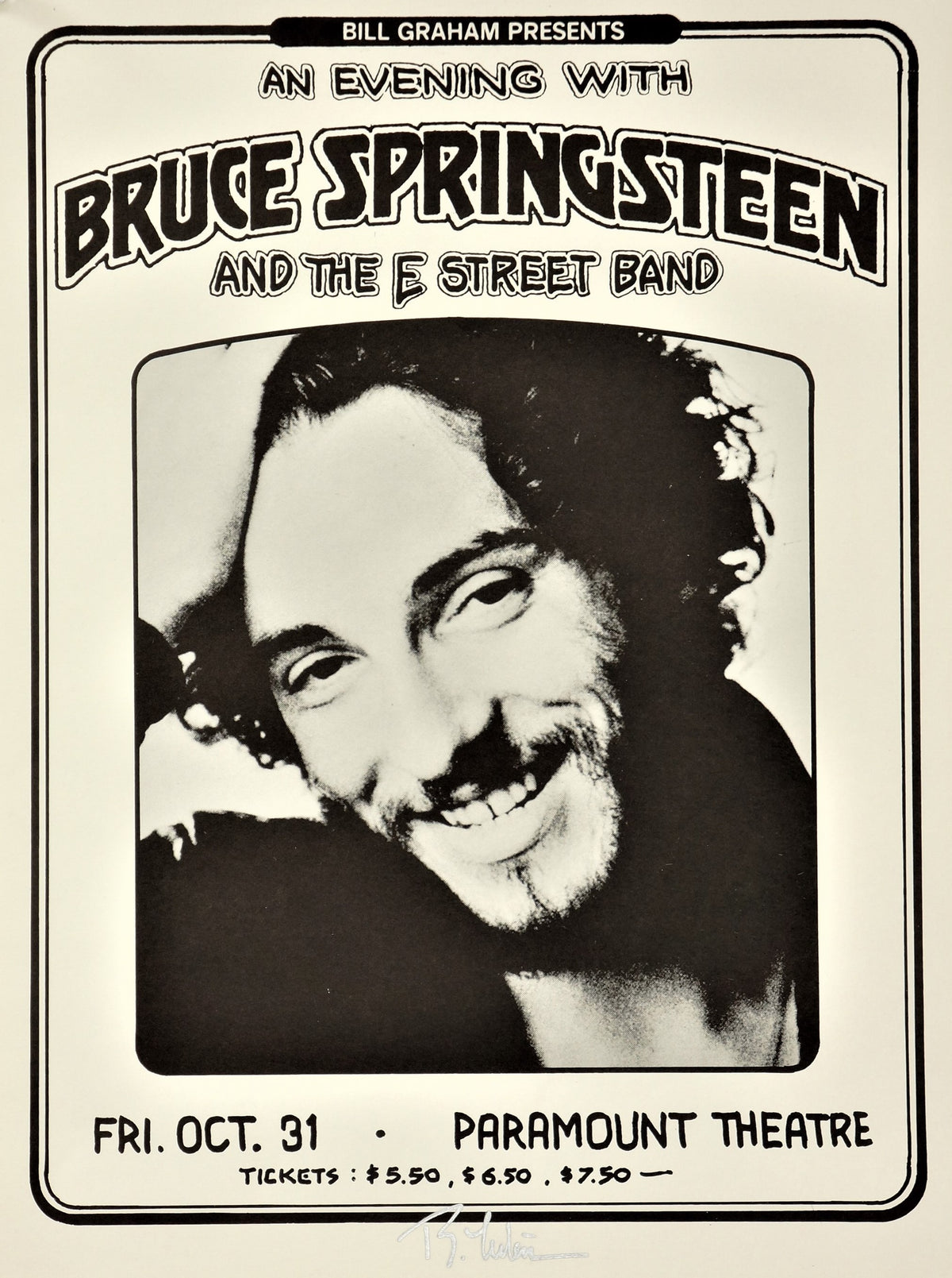 Bruce Springsteen at the Paramount Theatre - Authentic Vintage Poster