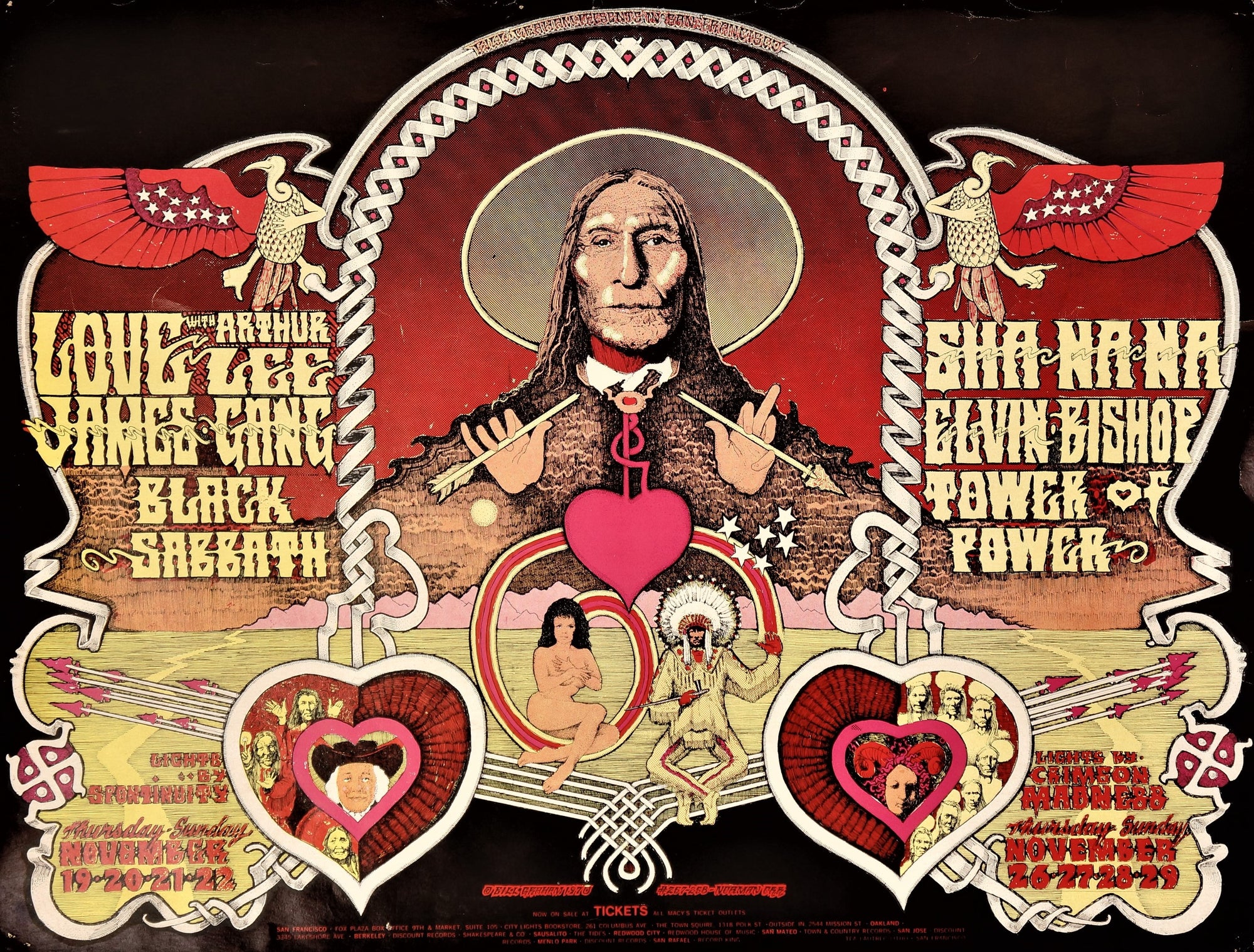 Fillmore West Concert- Black Sabbath - Authentic Vintage Poster