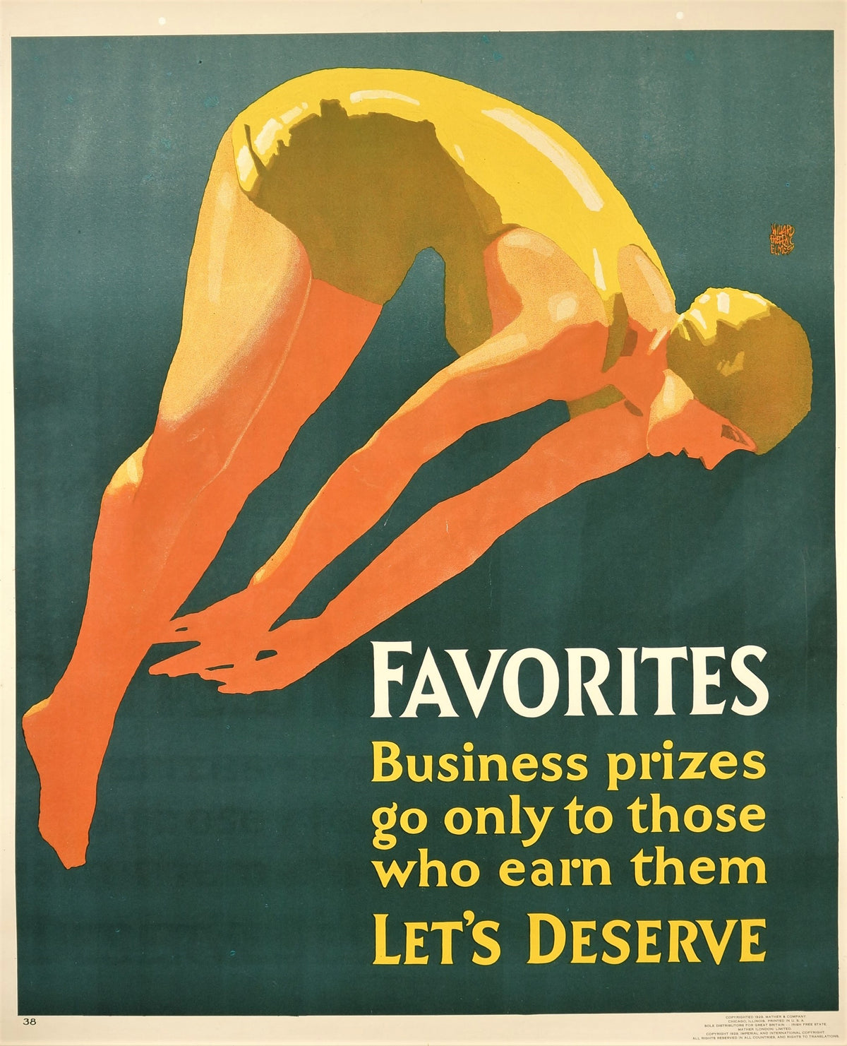 Favorites Diving - Authentic Vintage Poster
