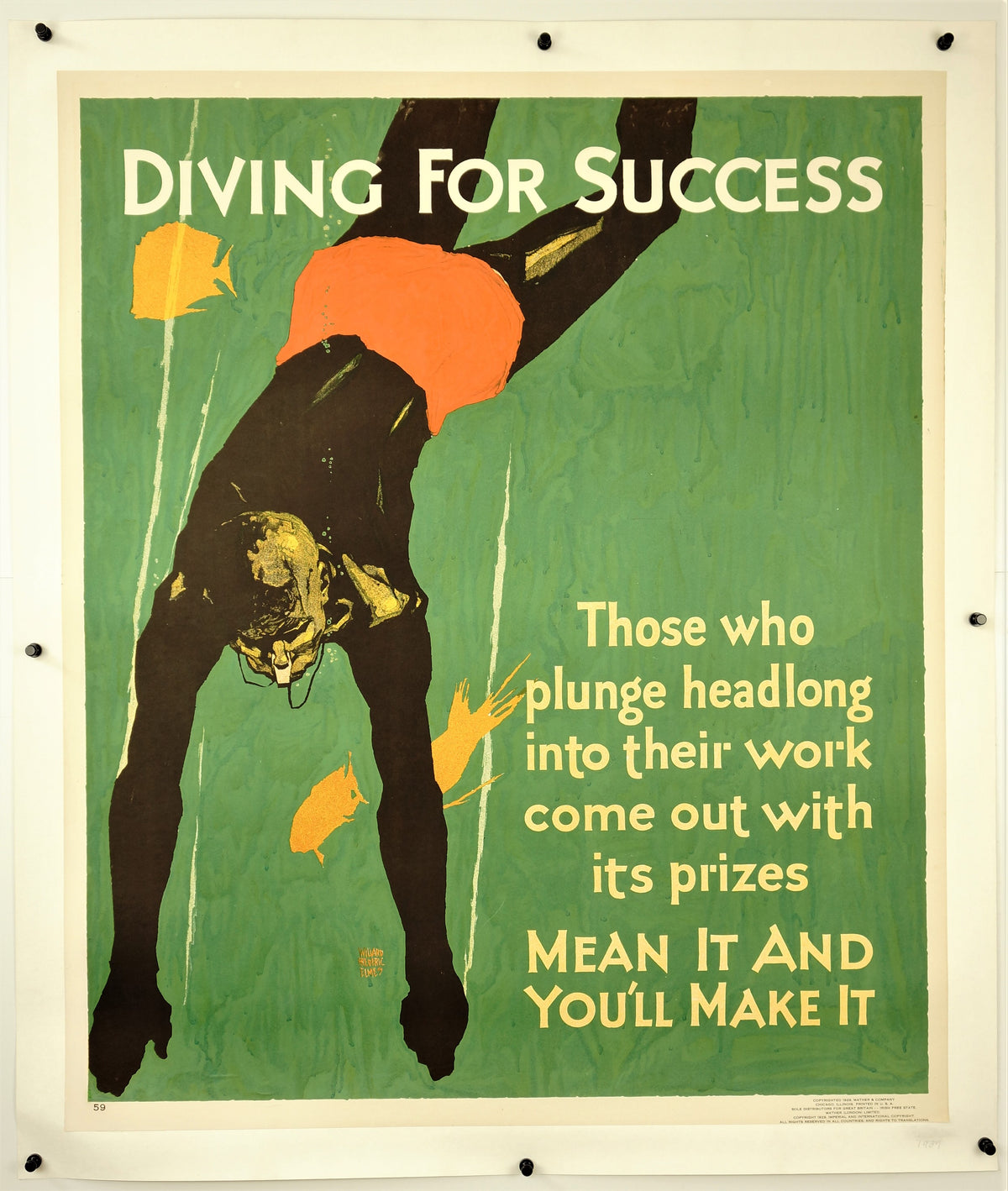 Diving for Success - Authentic Vintage Poster