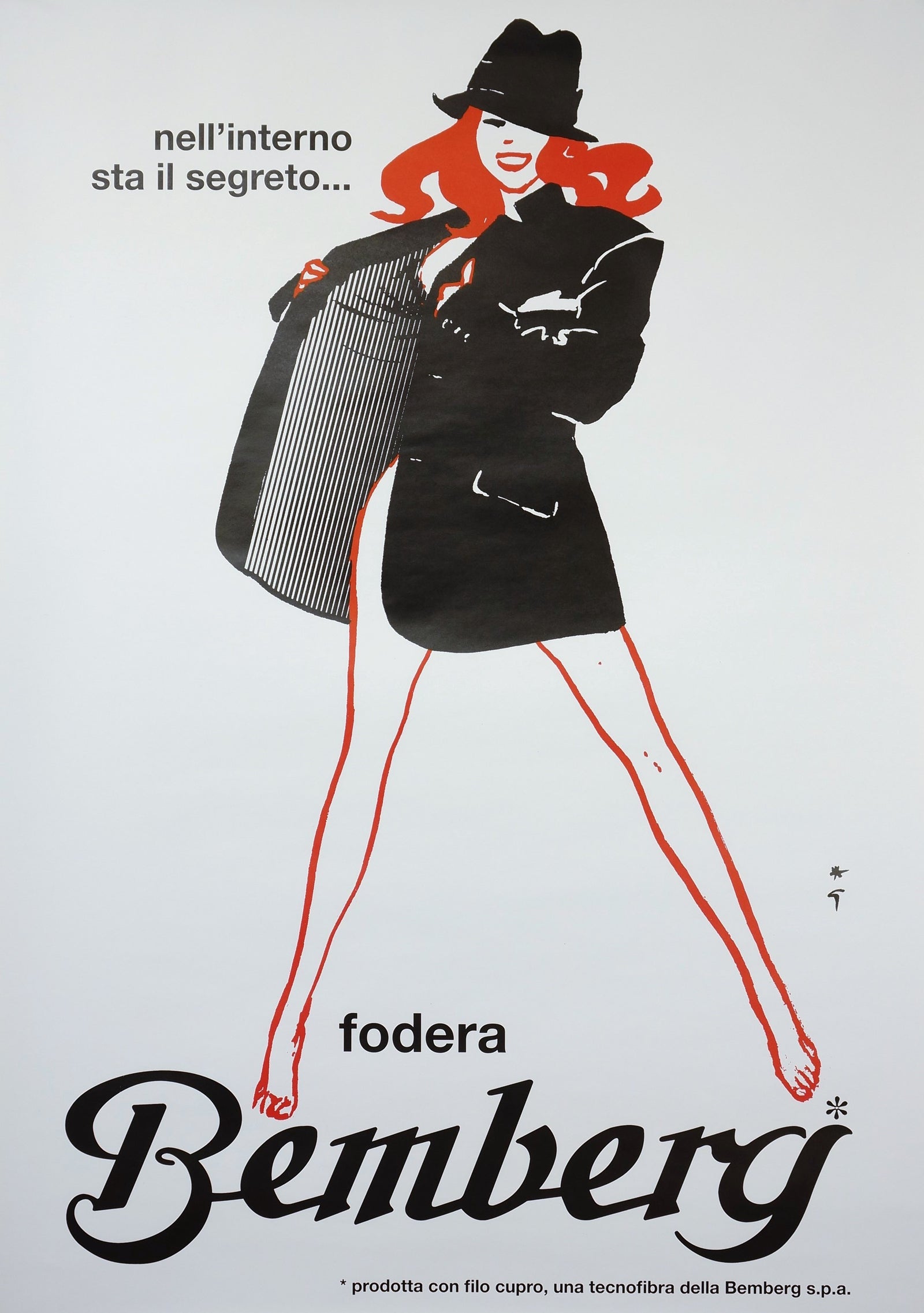 Fodera Bemberg by René Gruau - Authentic Vintage Poster