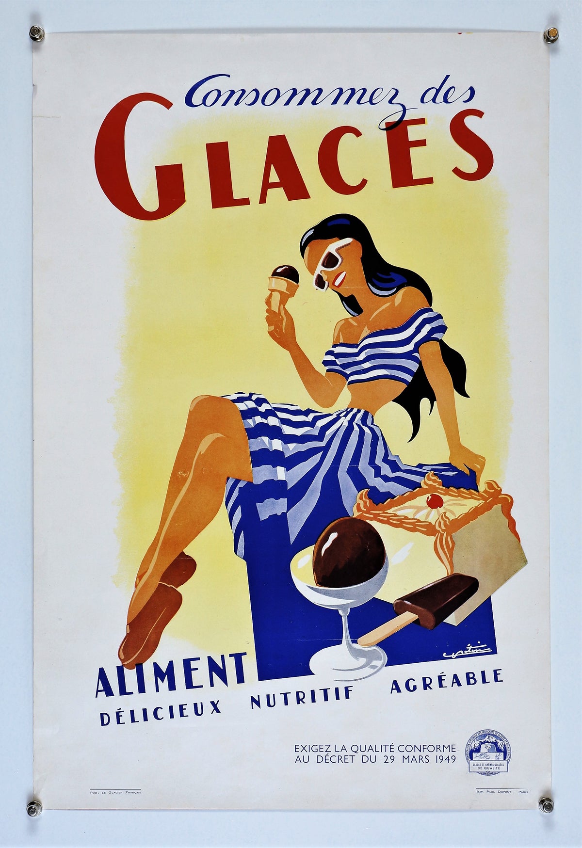 Consommes Des Glaces - Authentic Vintage Poster
