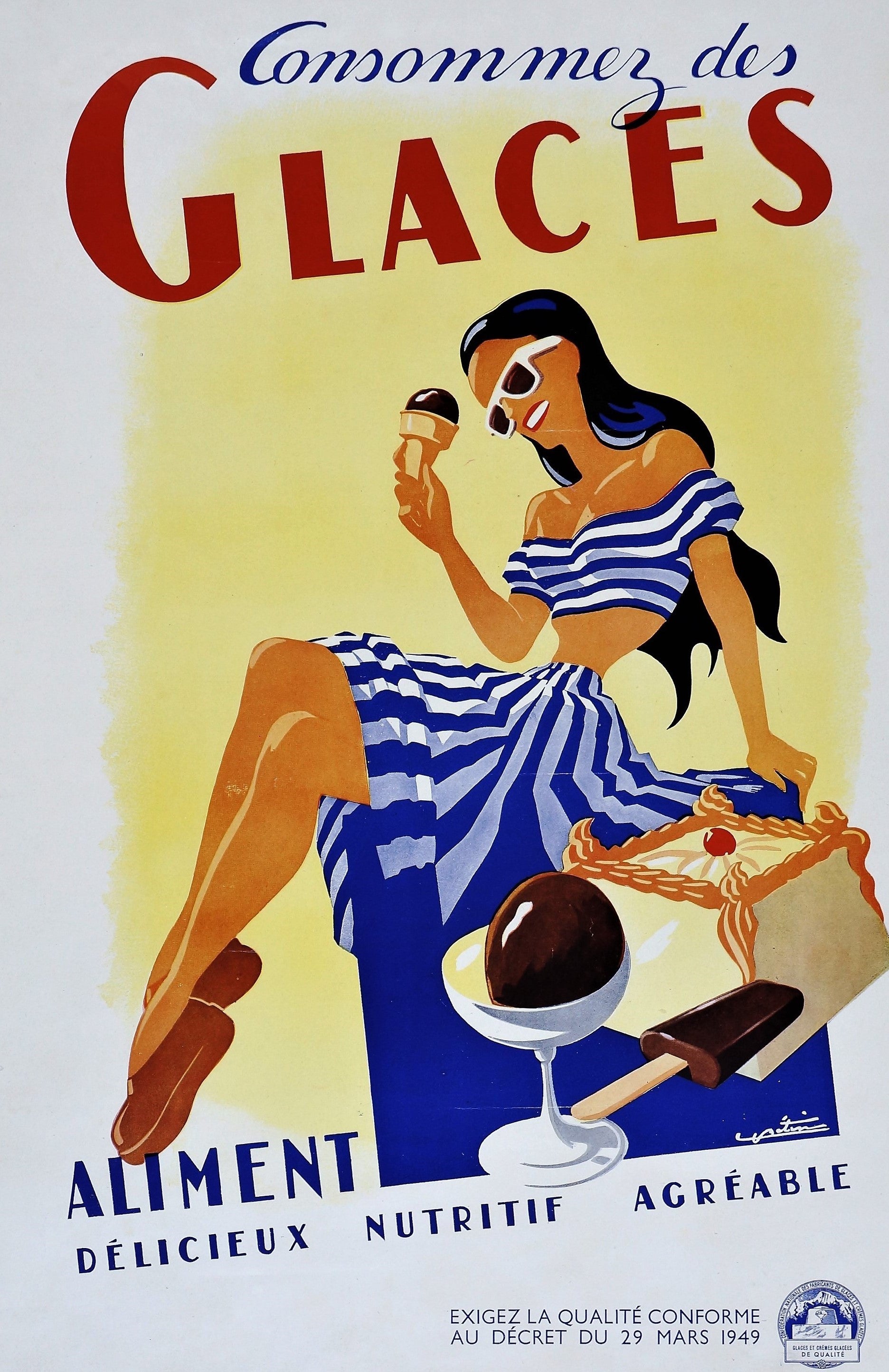Consommes Des Glaces - Authentic Vintage Poster