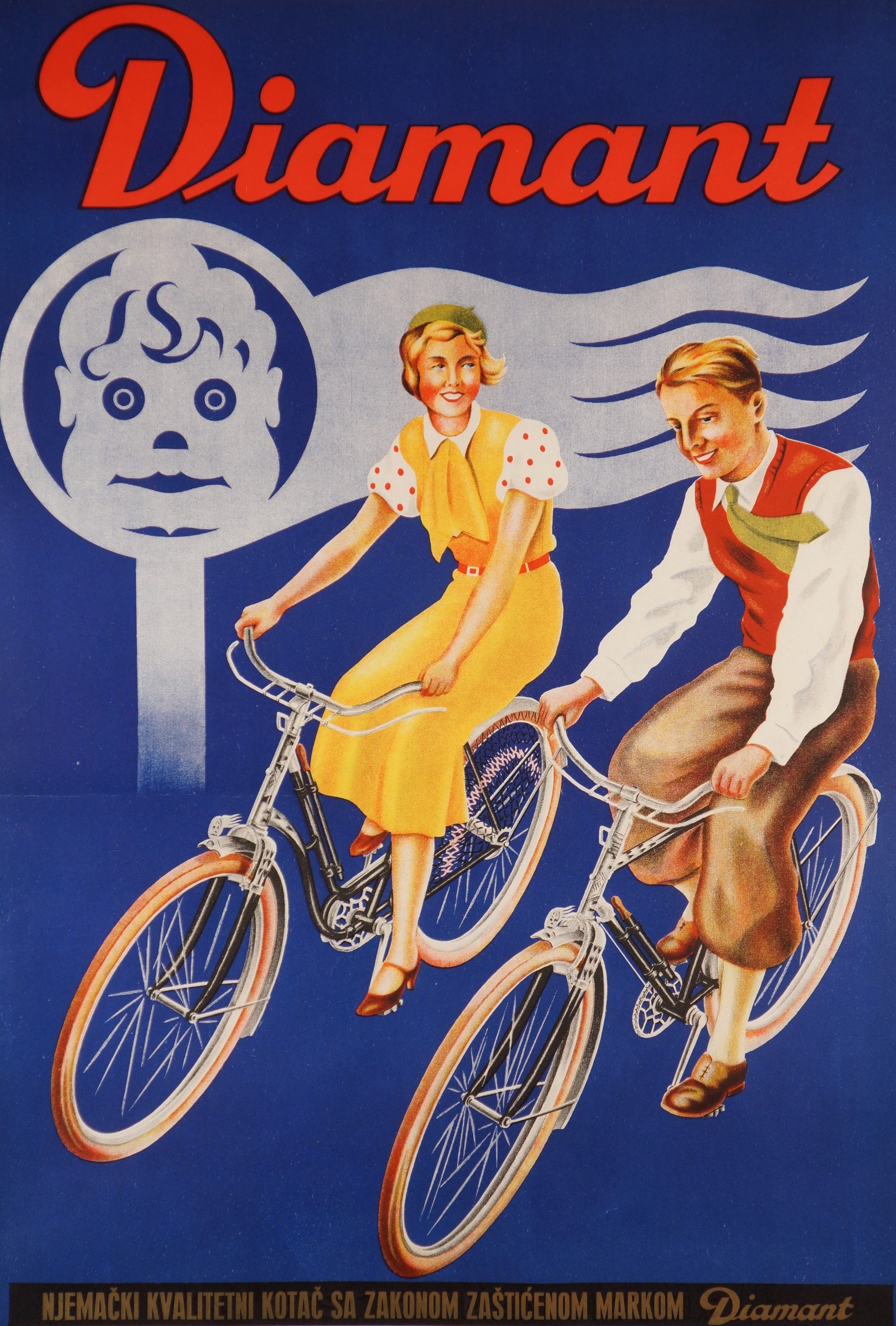 Diamant Bicycle - Authentic Vintage Poster