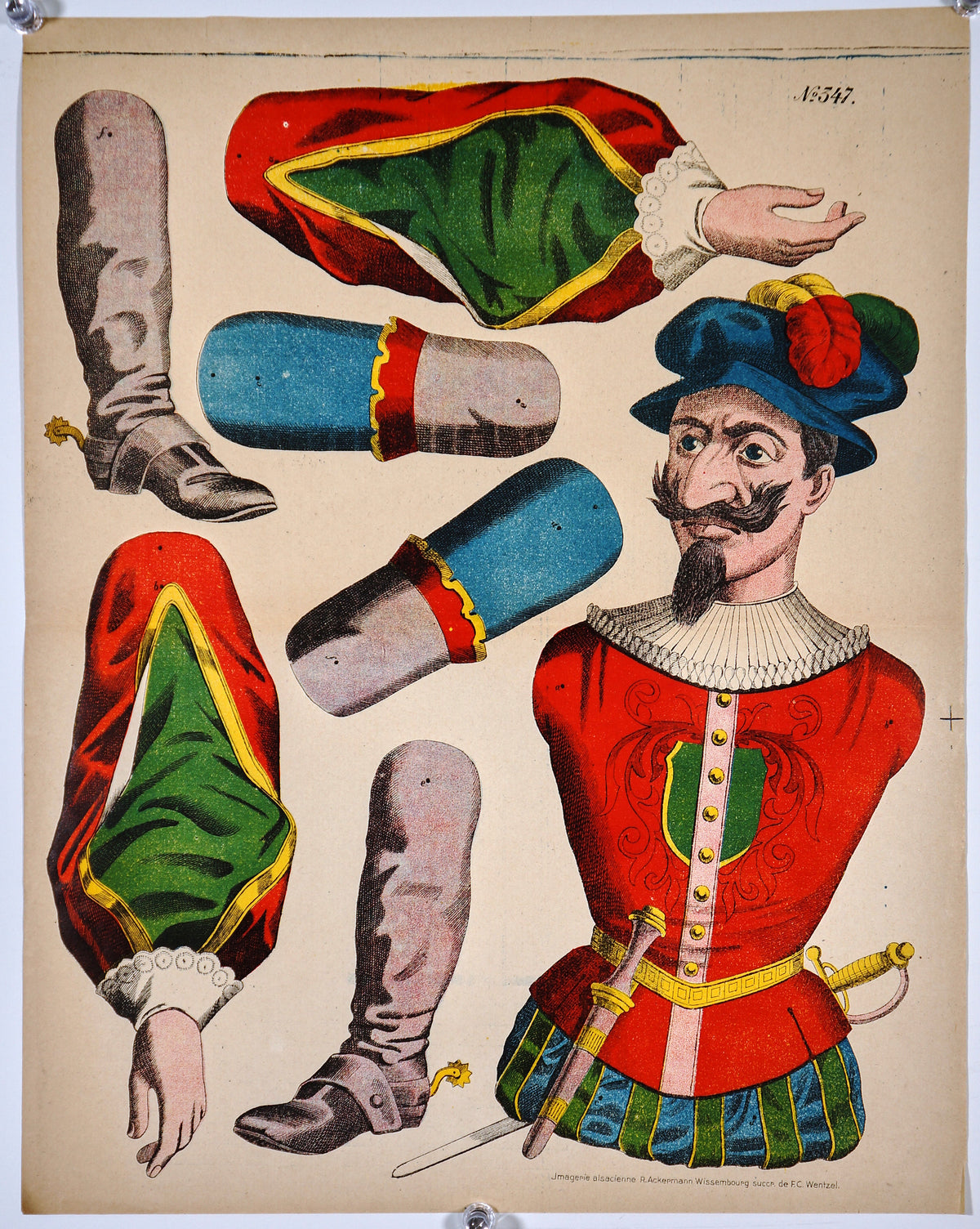 Wissembourg- Santa Claus and  Don Quixote (set of 2) - Authentic Vintage Poster