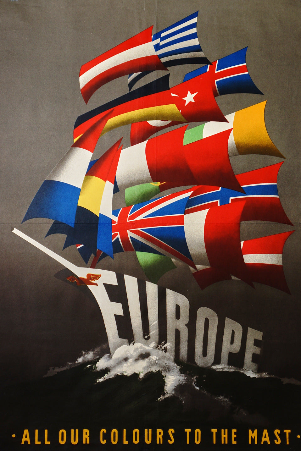 Europe, All Our Colours to the Mast - Authentic Vintage Poster