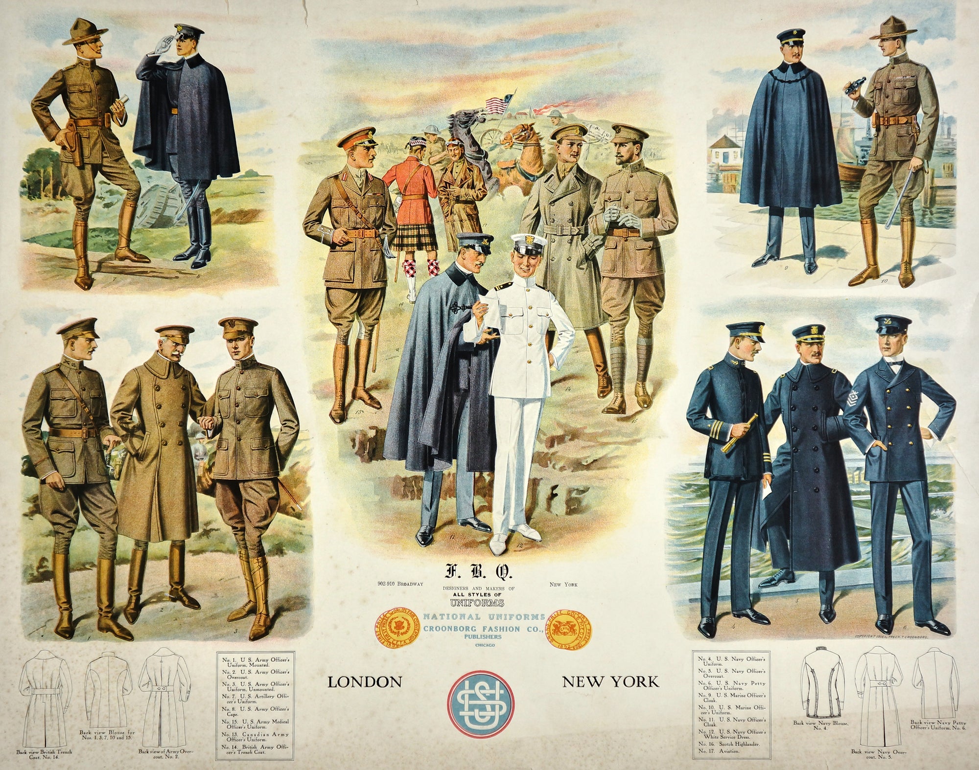 F.B.Q. Clothing Company- Uniforms - Authentic Vintage Poster