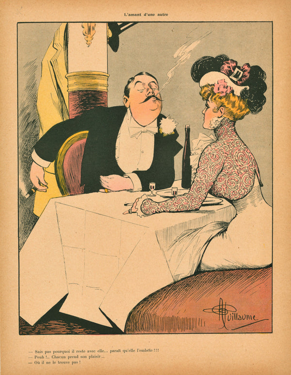 L'Amant d'une Autre- French Satirical Comic - Authentic Vintage Antique Print