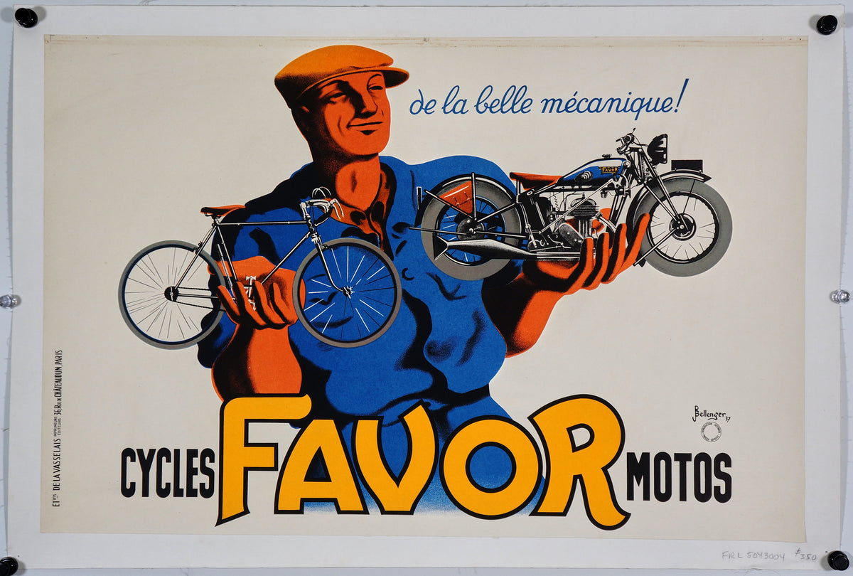Cycles Favor Motos - Authentic Vintage Poster