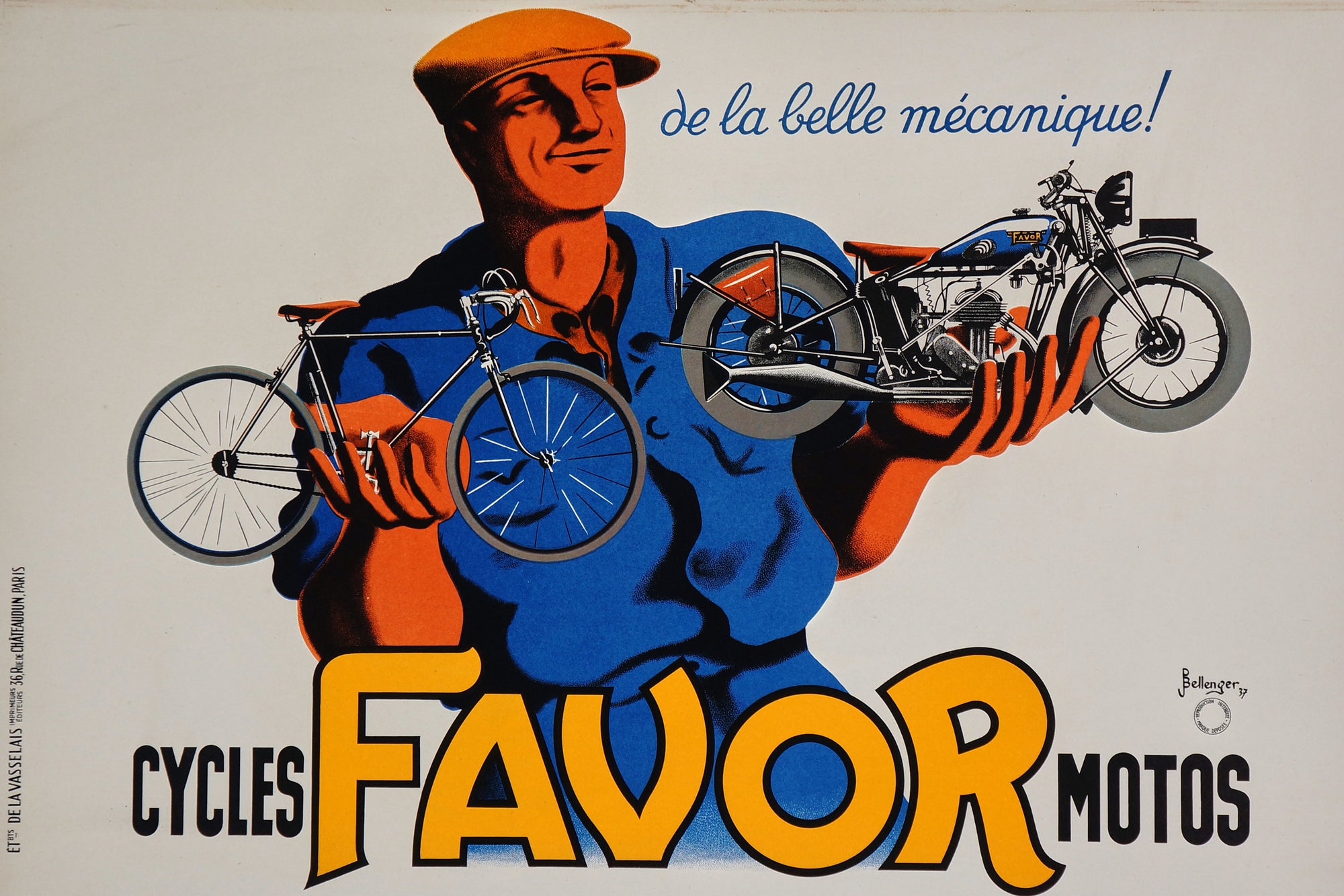 Cycles Favor Motos - Authentic Vintage Poster