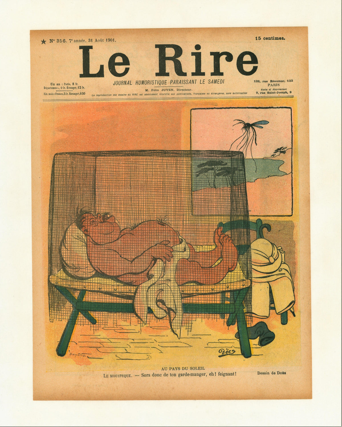 French Satirical Comic 19 - Authentic Vintage Antique Print