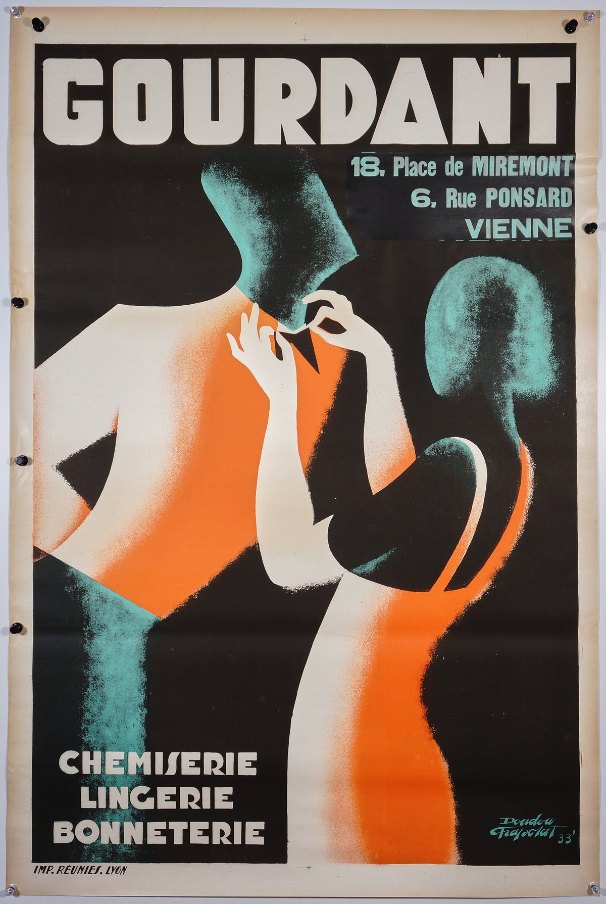 Gourdant Lingerie - Authentic Vintage Poster