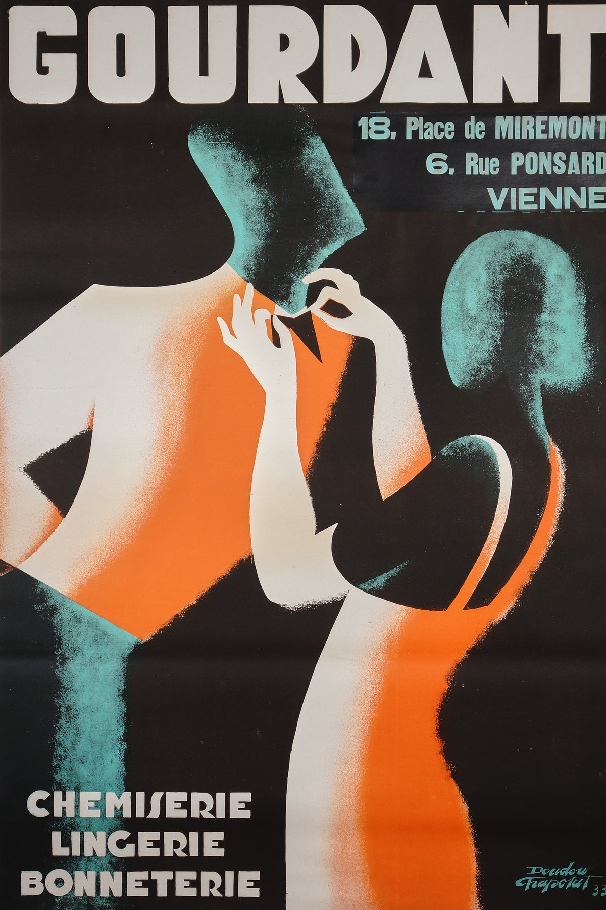 Gourdant Lingerie - Authentic Vintage Poster