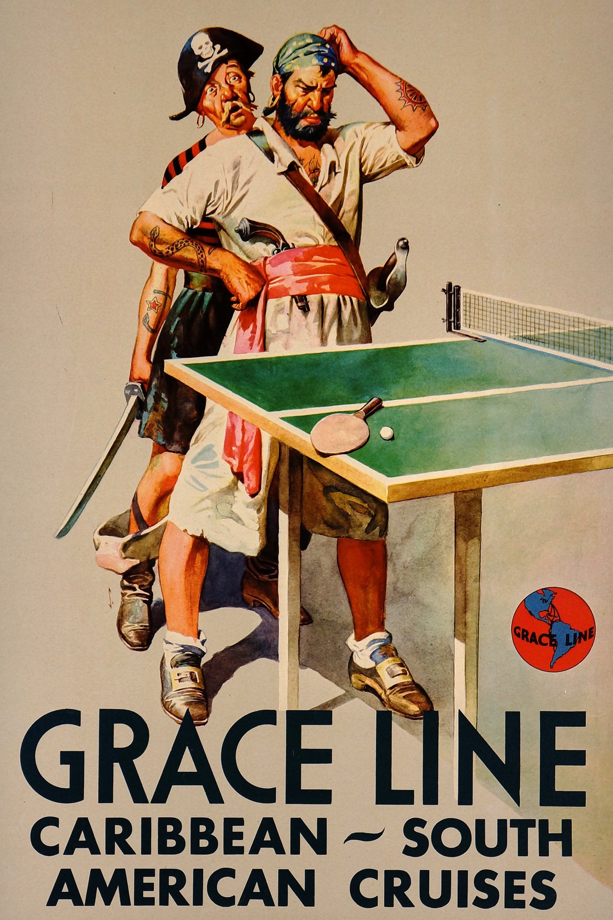 Grace Line Cruises - Authentic Vintage Poster
