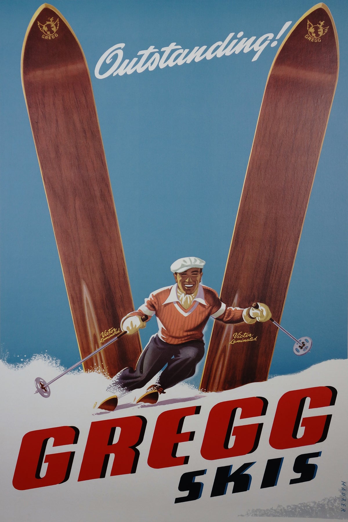 Gregg Skis - Authentic Vintage Poster
