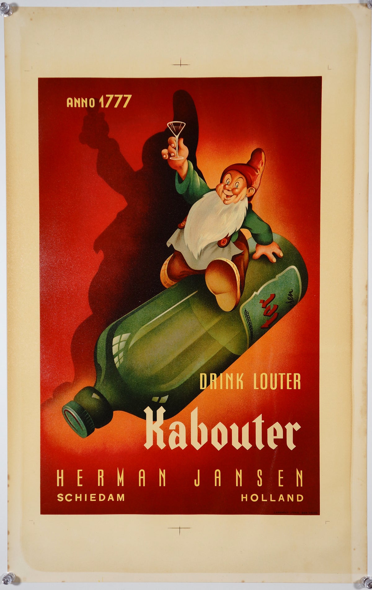 Drink Louter Kabouter - Authentic Vintage Poster