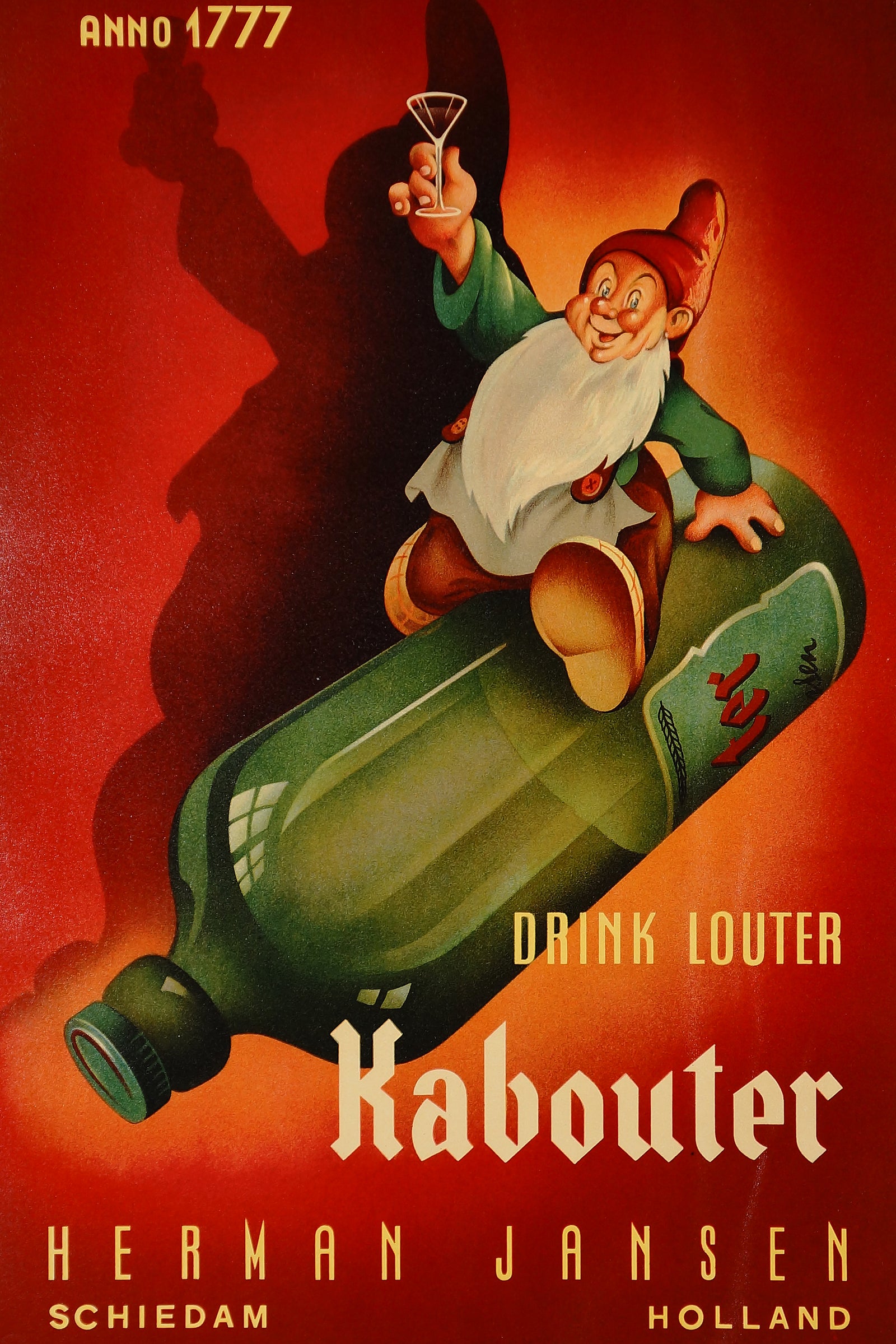 Drink Louter Kabouter - Authentic Vintage Poster