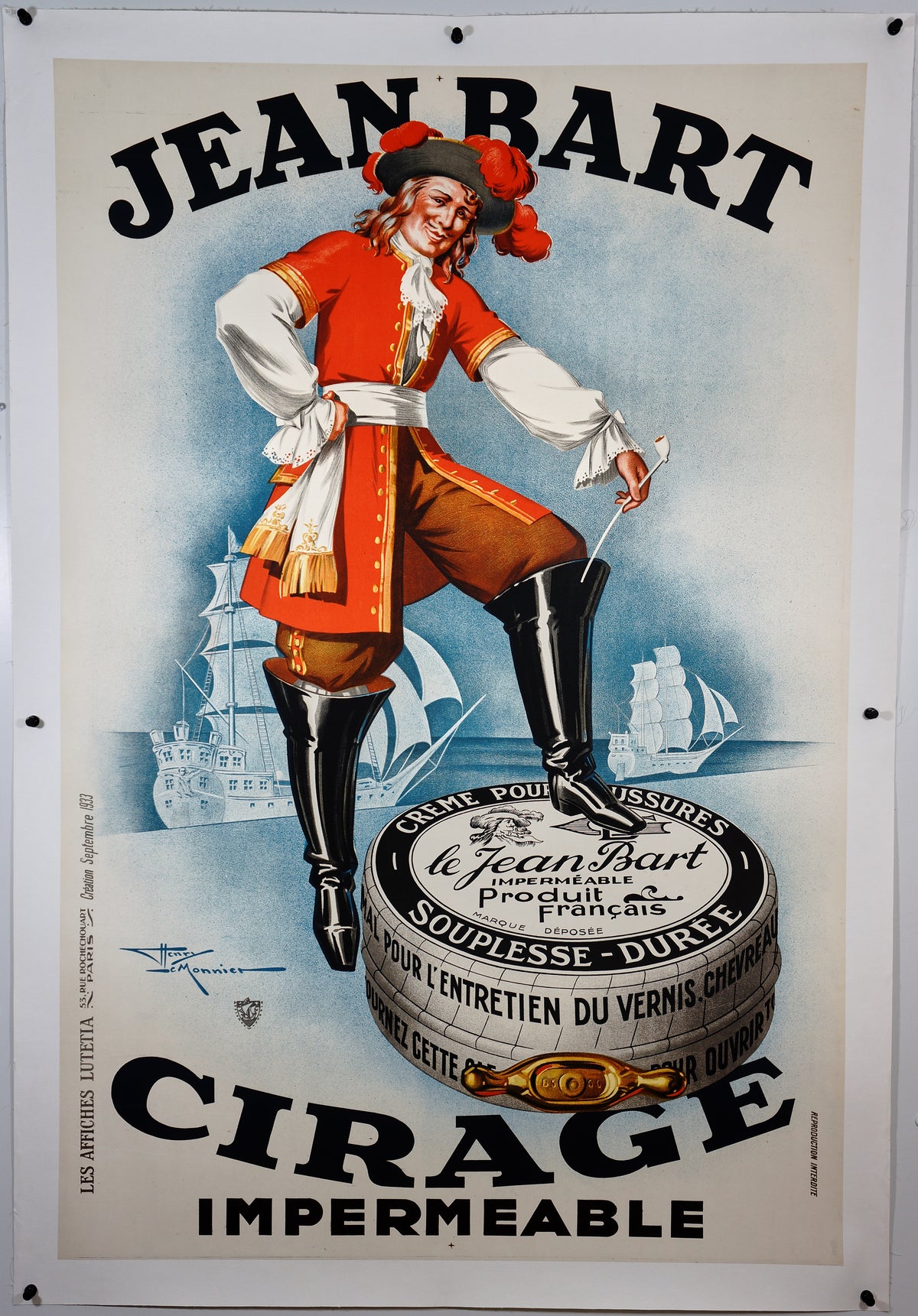 Jean Bart Cirage Impermeable - Authentic Vintage Poster