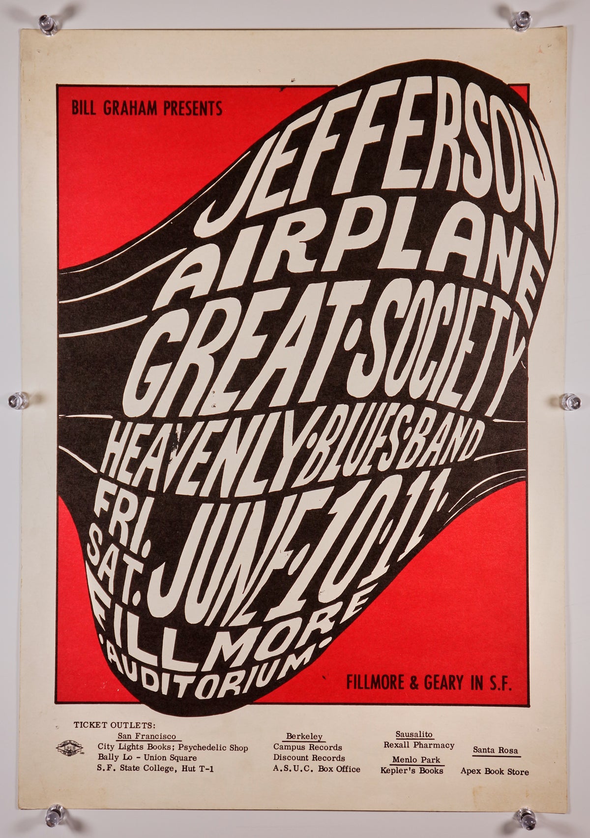 Jefferson Airplane at the Fillmore - Authentic Vintage Poster