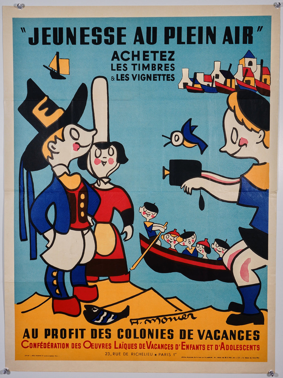 Henri Monier - &quot;Jeunesse au plein air&quot; - Authentic Vintage Poster