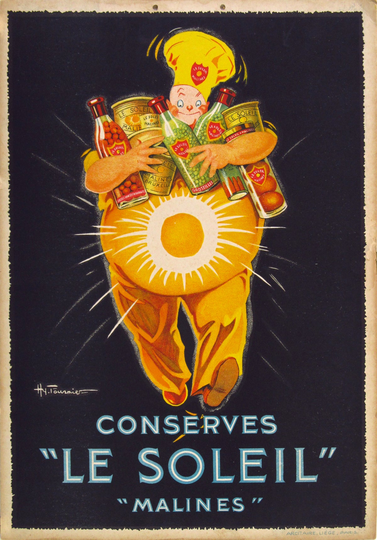 Conserves Le Soleil Window Card - Authentic Vintage Poster