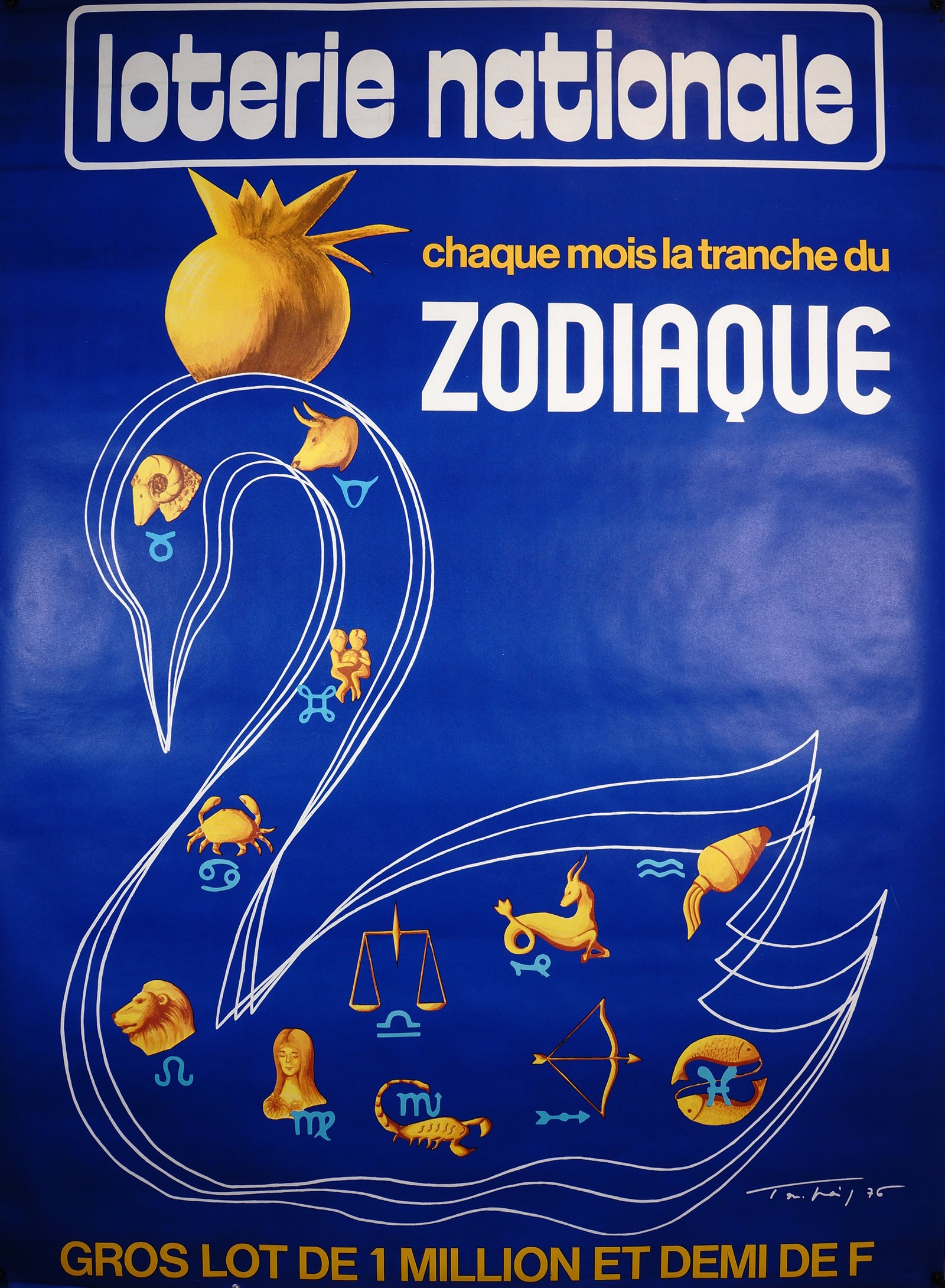 Lotterie Nationale- Zodiaque - Authentic Vintage Poster