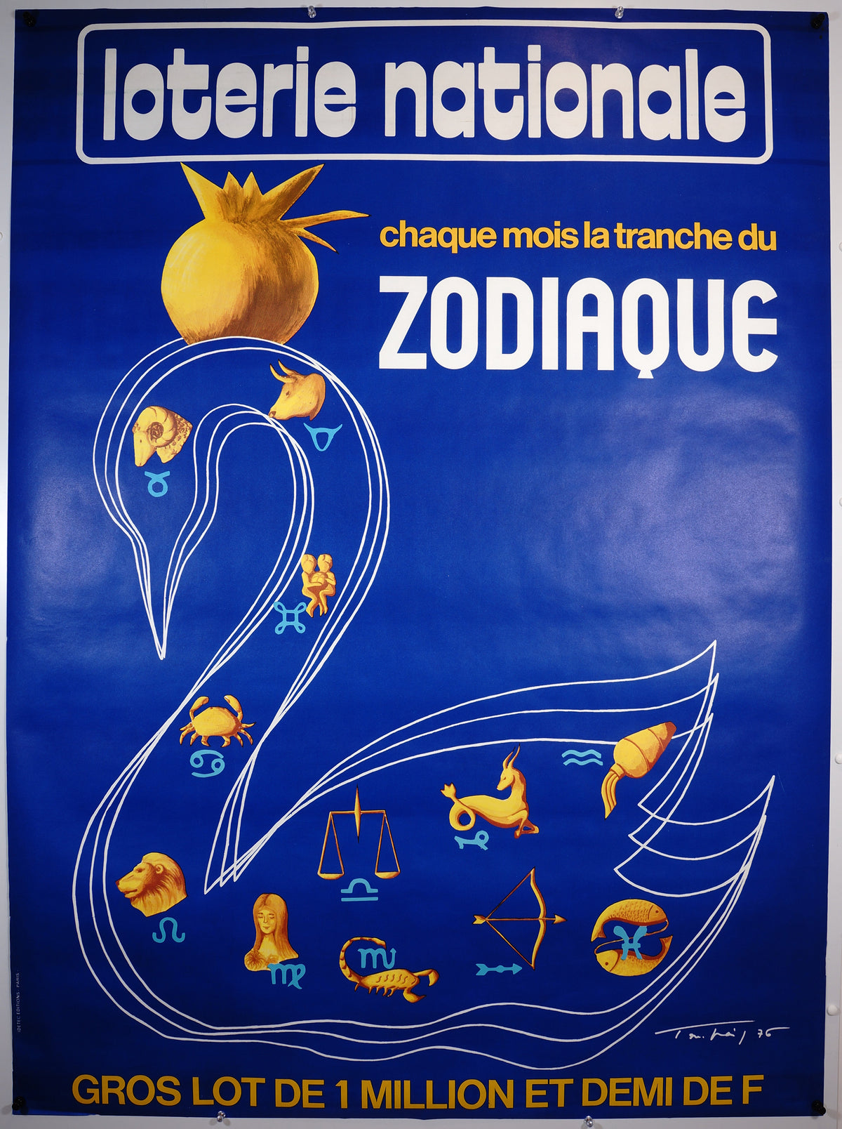 Lotterie Nationale- Zodiaque - Authentic Vintage Poster
