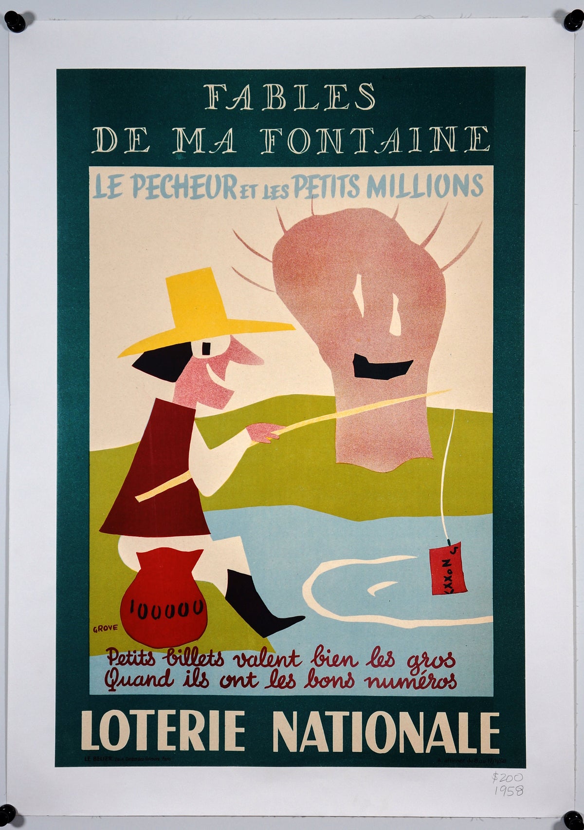 Loterie Nationale - Authentic Vintage Poster