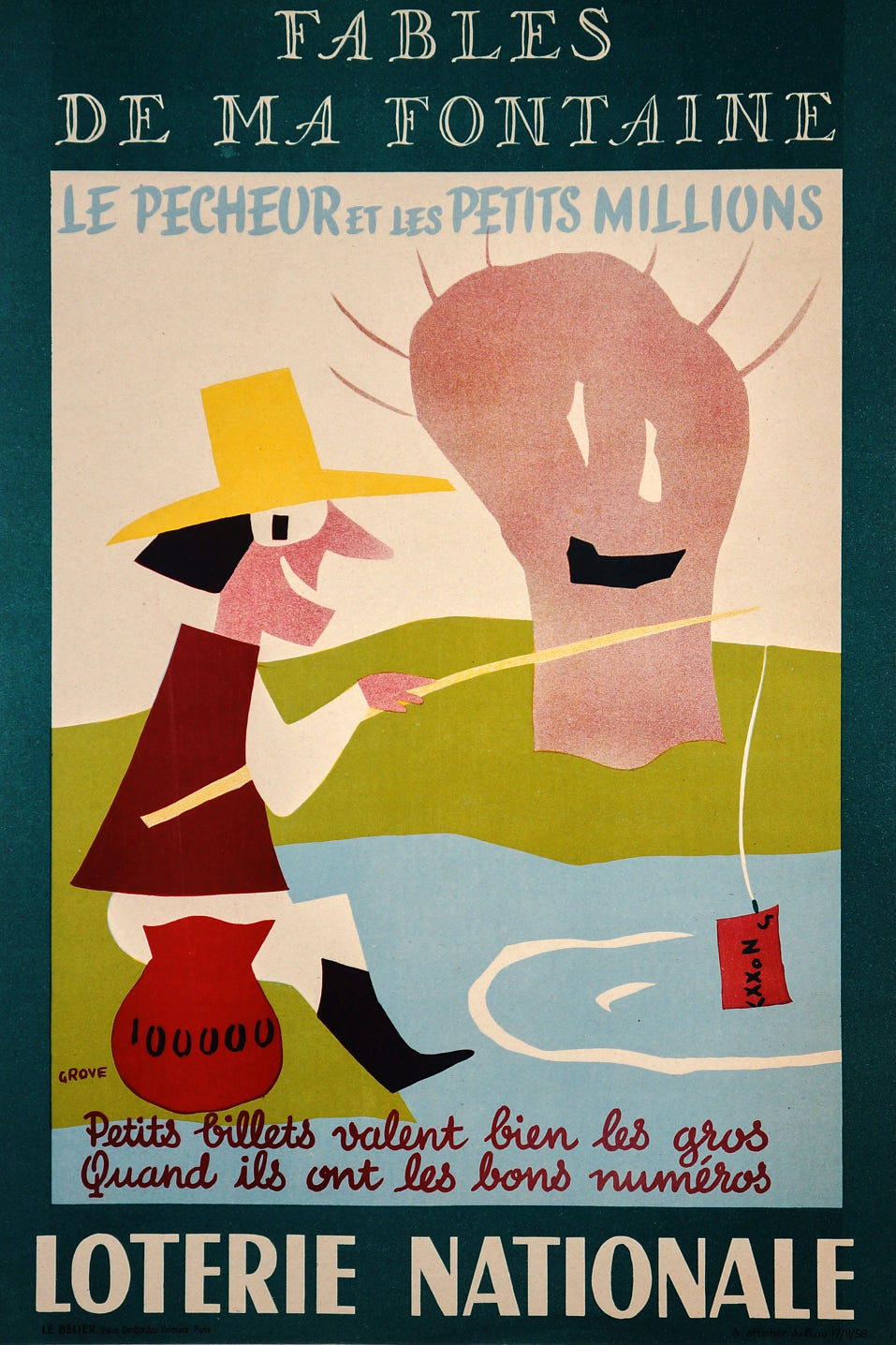 Loterie Nationale - Authentic Vintage Poster