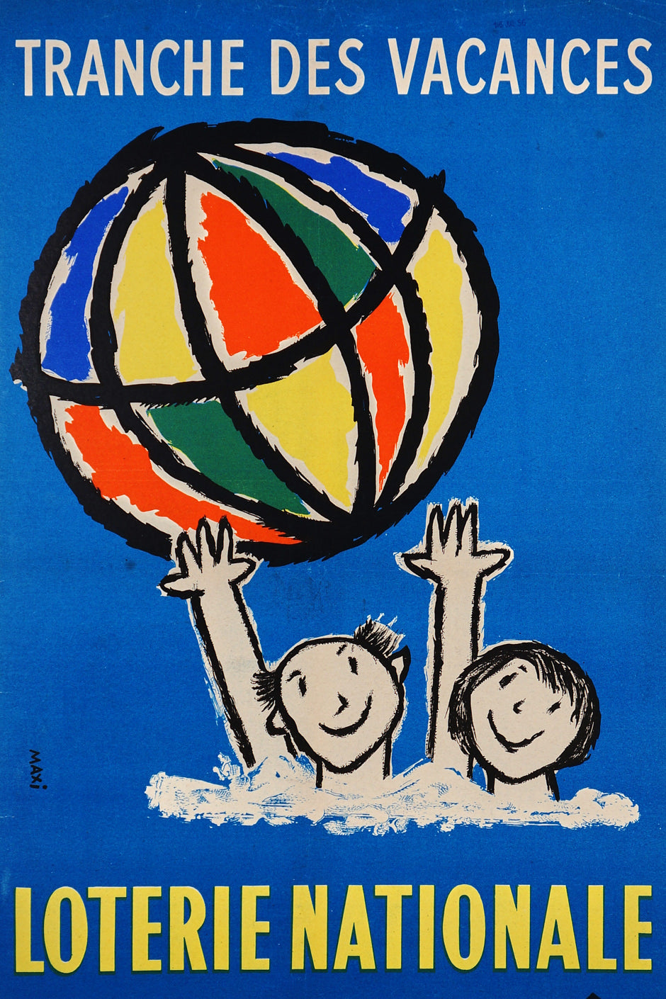 Loterie Nationale- "Tranche des Vacances" - Authentic Vintage Poster