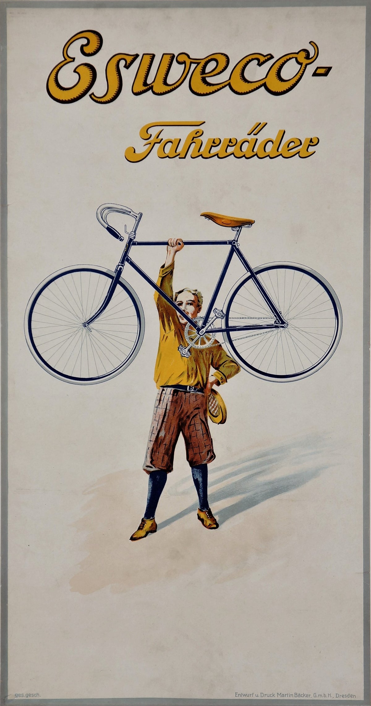 Esweco, German Bicycle Poster - Authentic Vintage Poster