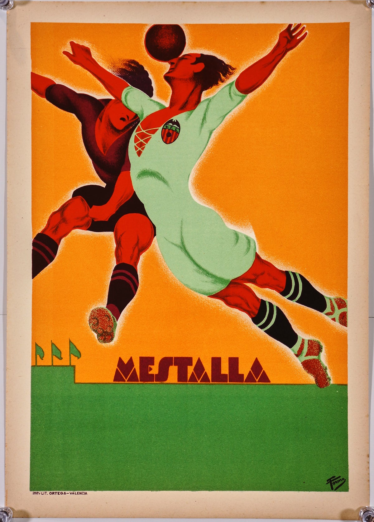 Estadio Mestalla Valencia - Authentic Vintage Poster