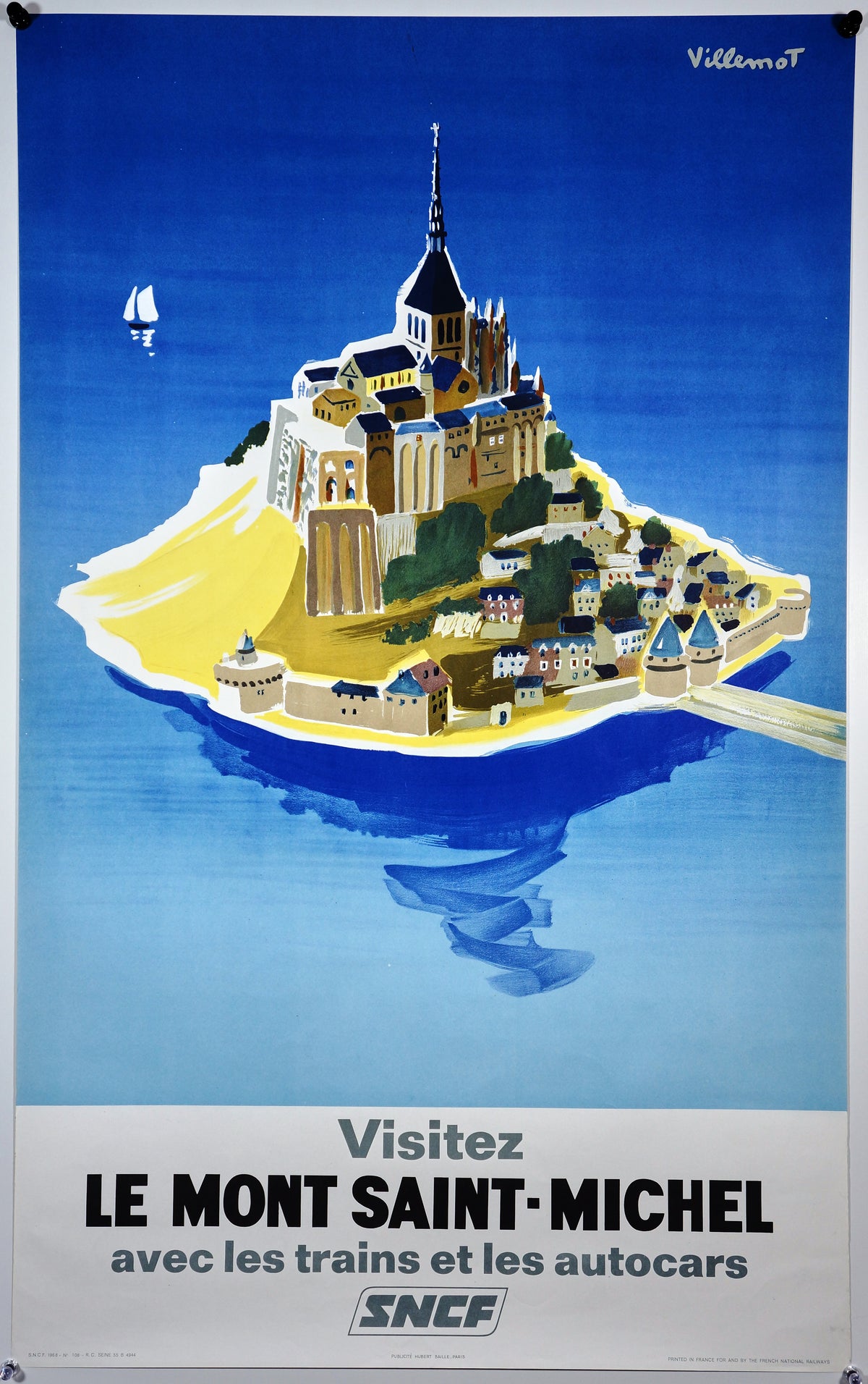 Visit Mont Saint-Michel by Villemot - Authentic Vintage Poster
