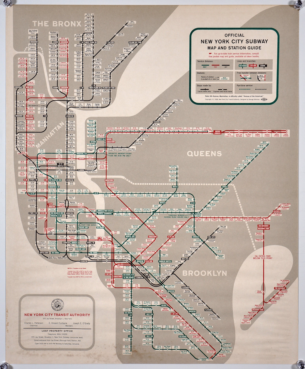 NYC Subway Map - Authentic Vintage Past Sale