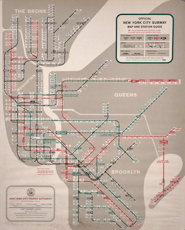 NYC Subway Map - Authentic Vintage Poster