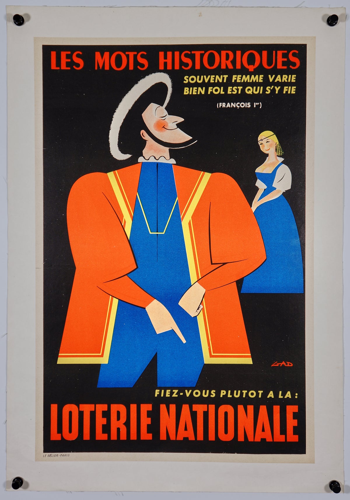 Loterie Nationale &quot;Les Mots Historiques&quot; - Authentic Vintage Poster