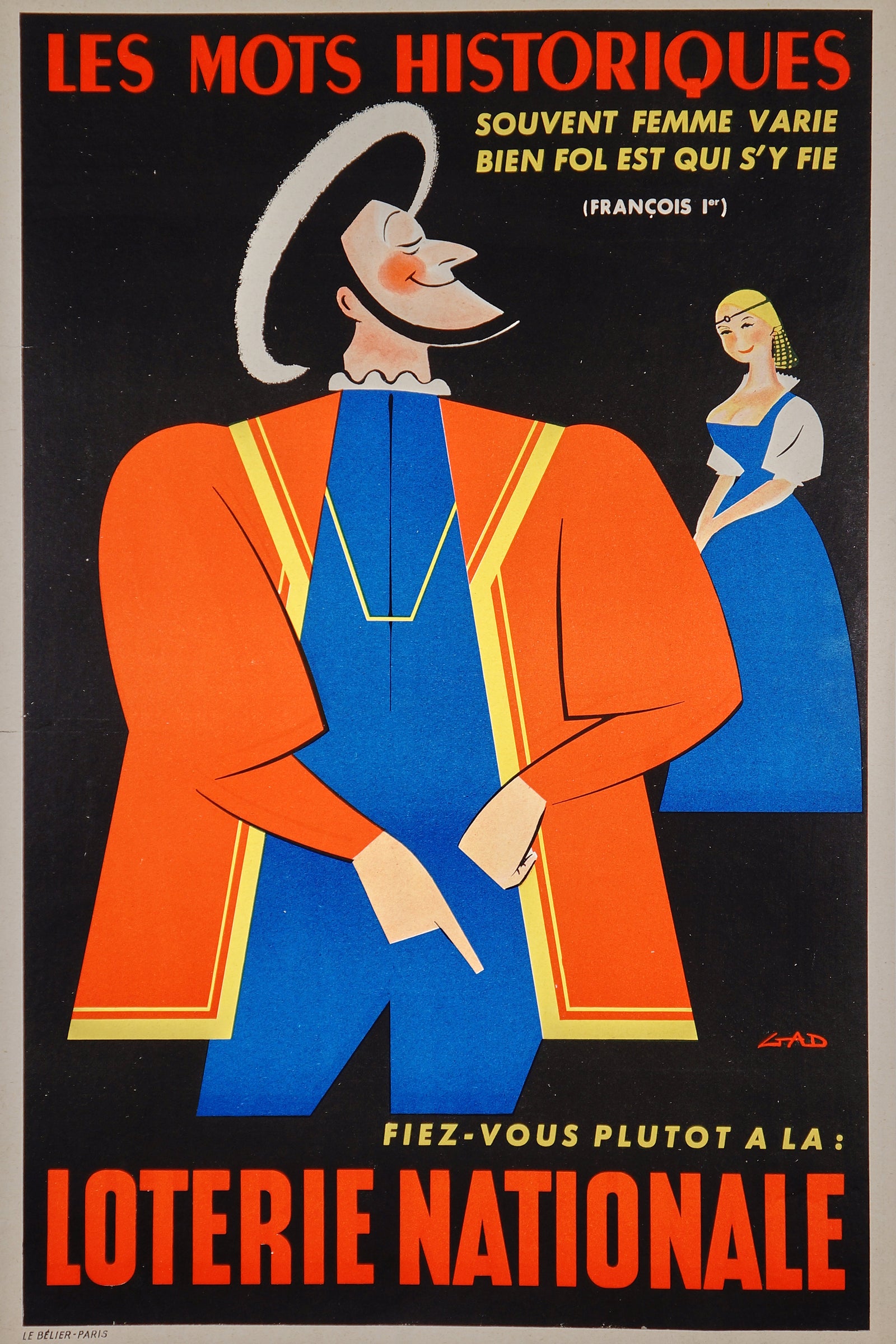 Loterie Nationale "Les Mots Historiques" - Authentic Vintage Poster