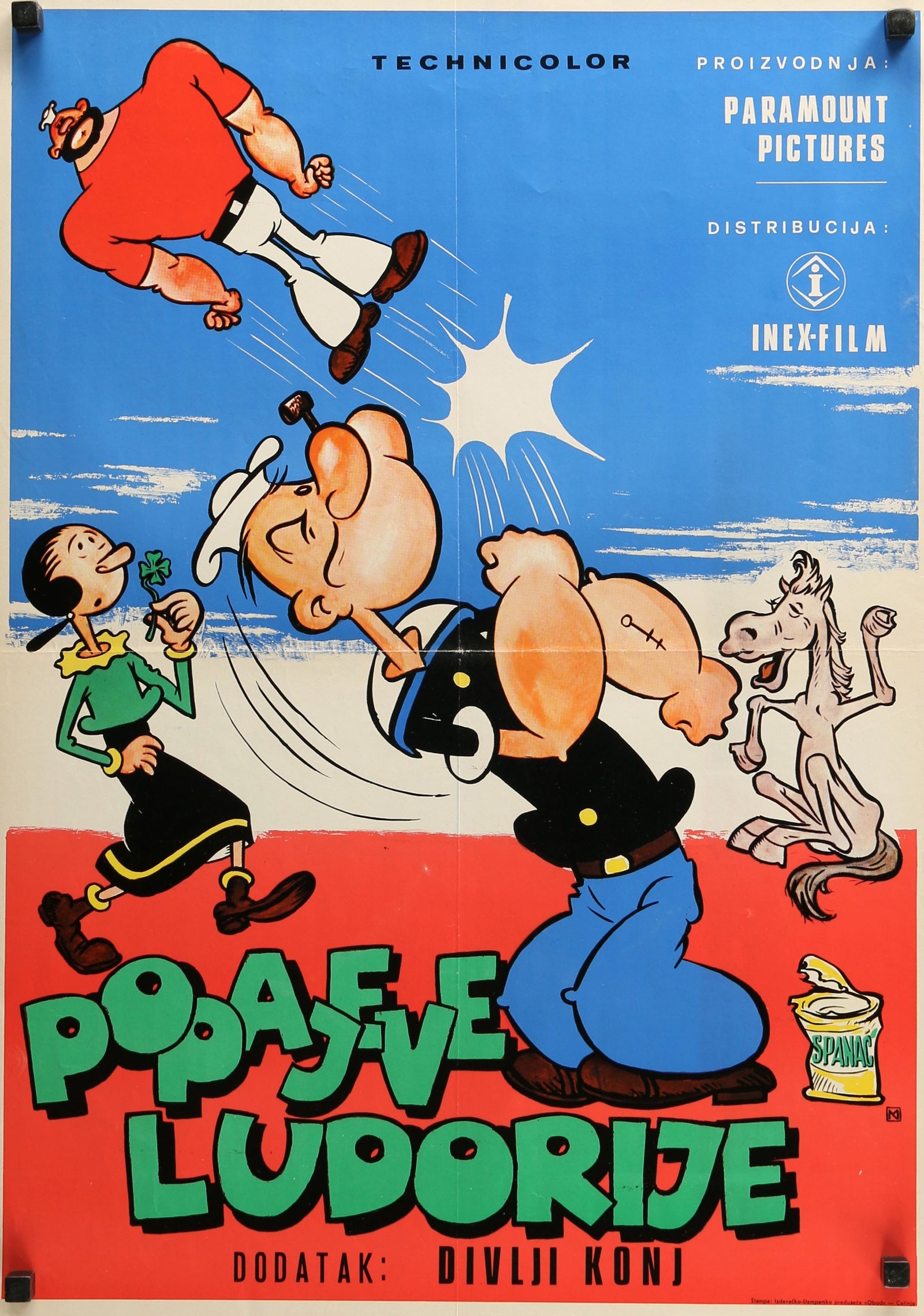 Popajeve Ludorije- Popeye Follies - Authentic Vintage Poster