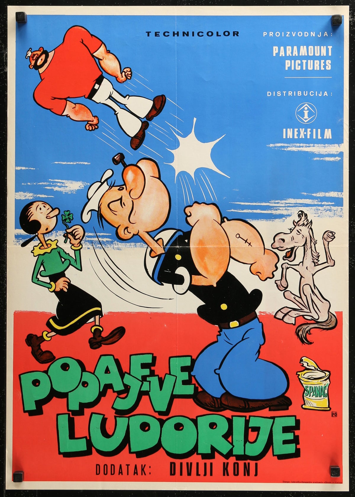 Popajeve Ludorije- Popeye Follies - Authentic Vintage Poster