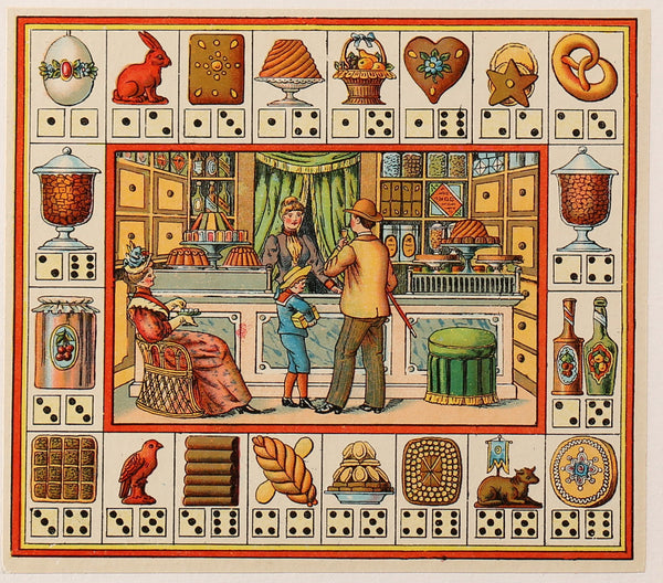 French Board Game- Antique Engraving - Authentic Vintage Antique Print