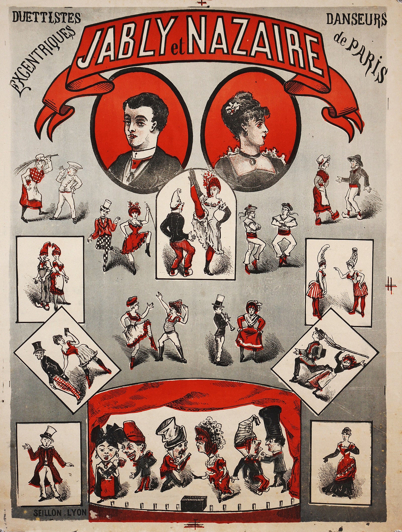 Jably et Nazaire, Duettistes, Danseurs - Authentic Vintage Poster