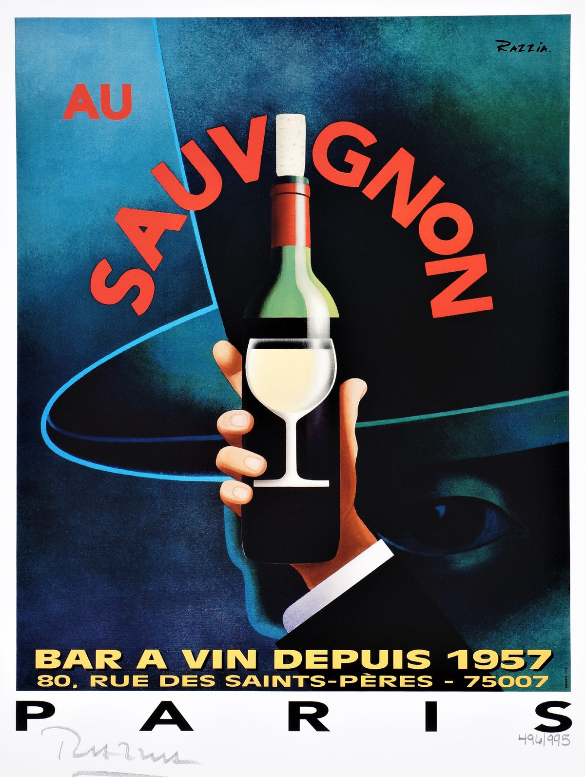 Razzia, Au Sauvignon - Authentic Vintage Poster